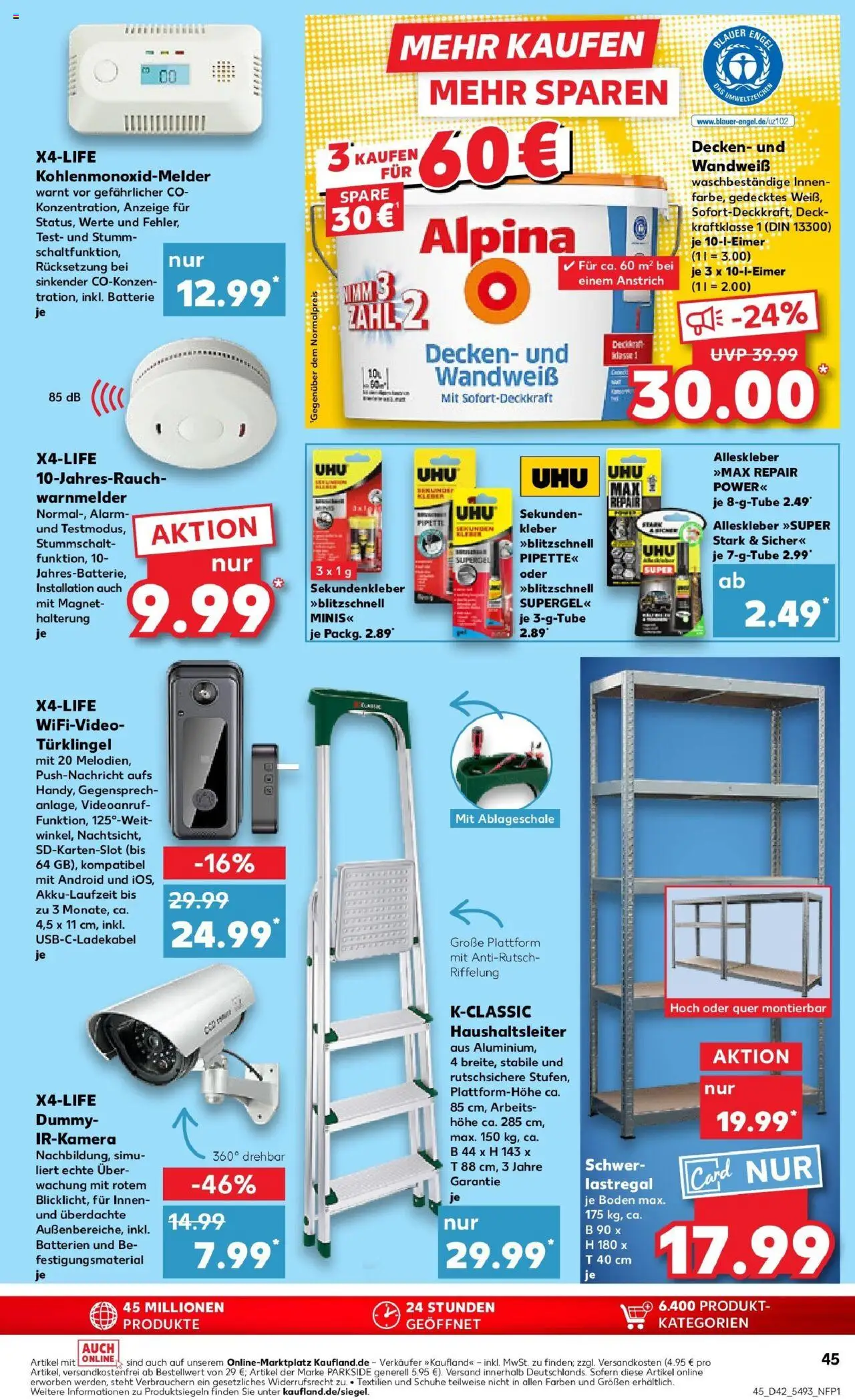 Kaufland prospekt Laupheim	 – gültig ab 19.10.2025 | Seite: 45 | Produkte: Batterien, Batterie, Schwerlastregal, Video