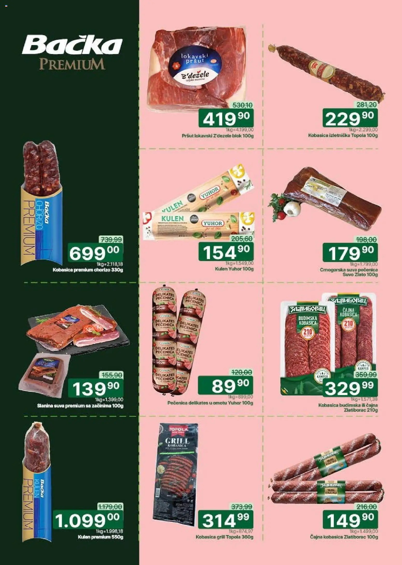 Univerexport katalog - važi od 30.03.2026 | Strana: 5 | Proizvode: Pršut, Slanina, Kobasica, Pečenica