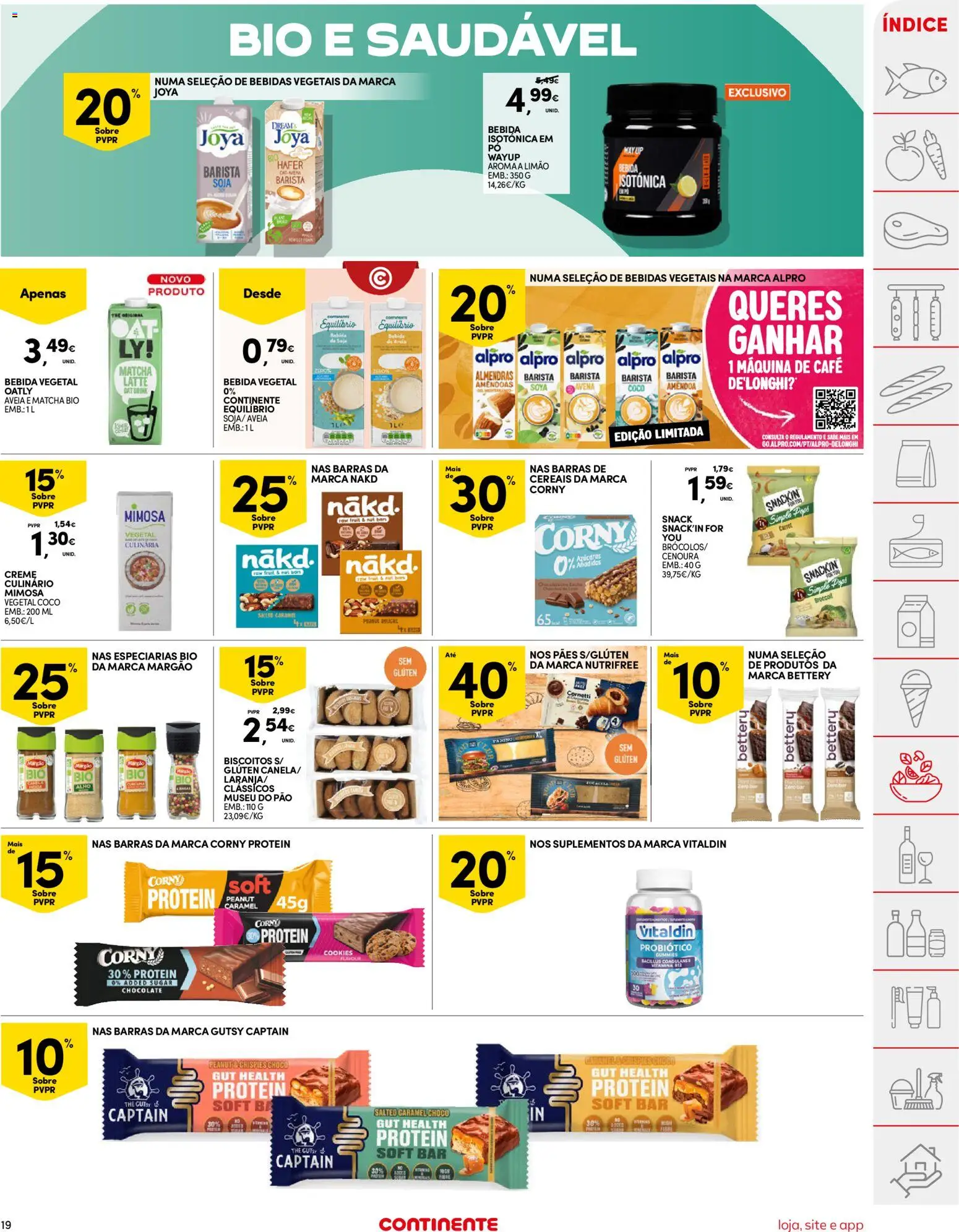 Continente folheto │ válido de 04.11.2025 | Página: 19 | Produtos: Amêndoas, Barras de cereais, Matcha, Café