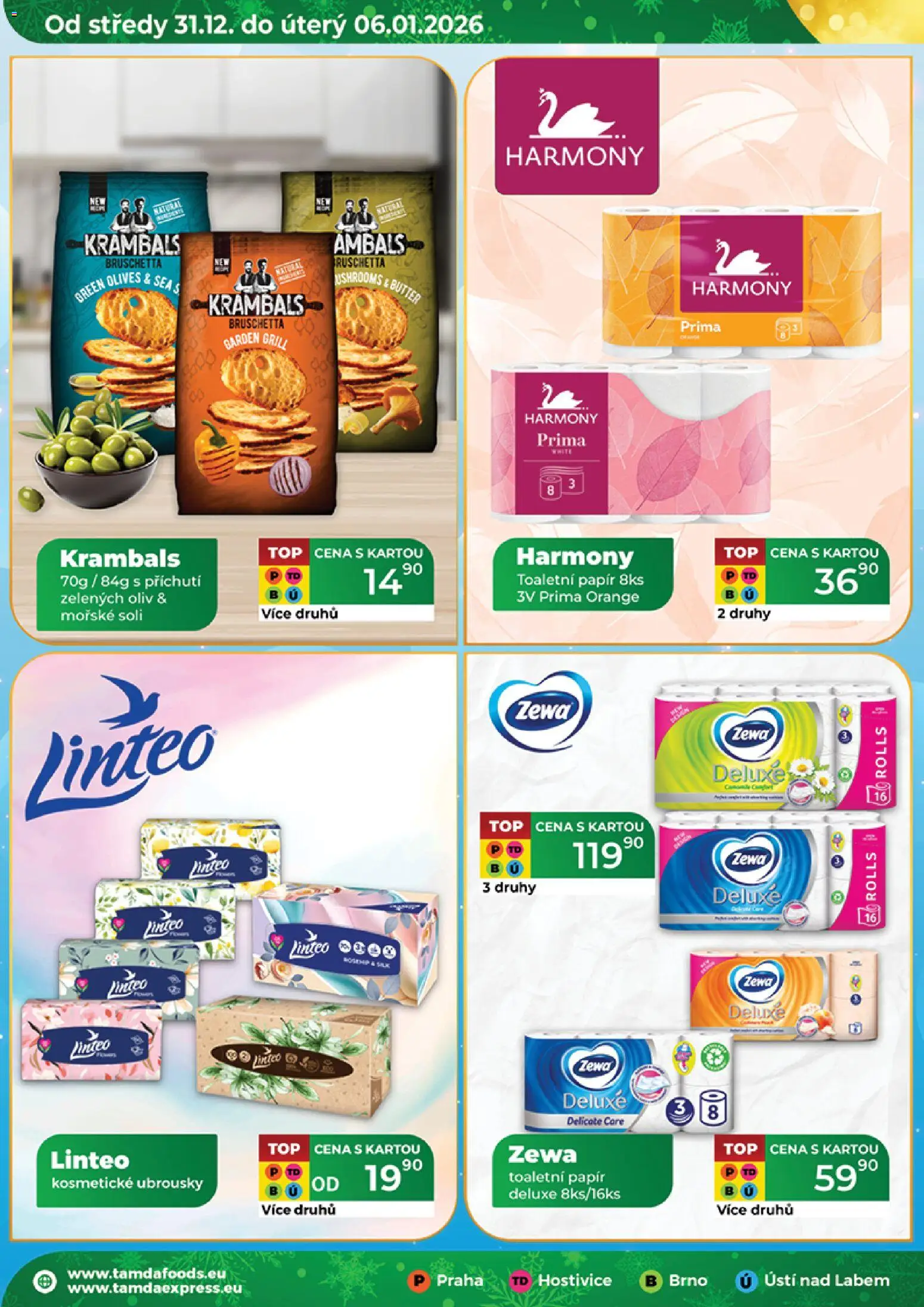 Tamda Foods leták od 31.12.2025 | Strana: 18 | Produkty: Zewa deluxe, Ubrousky, Bruschetta, Deluxe