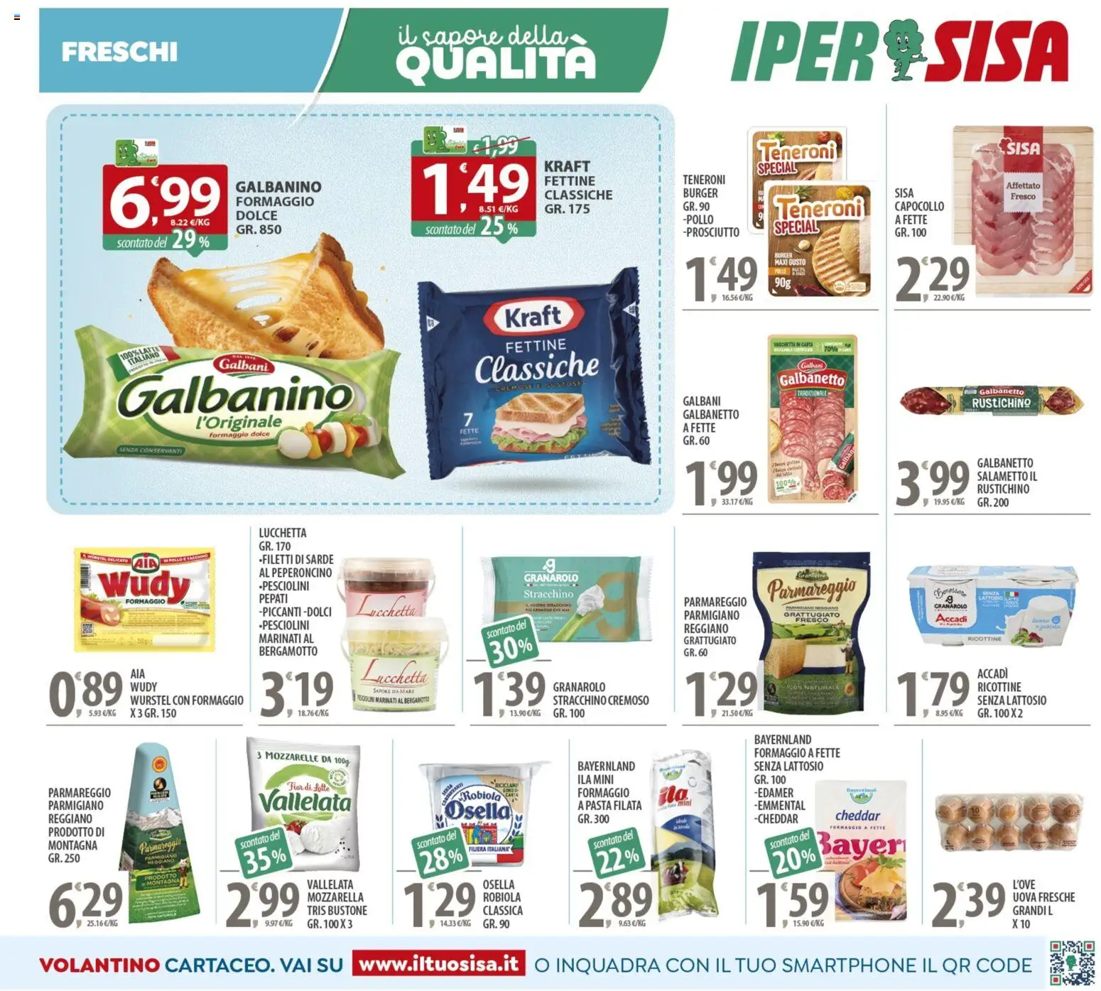 Volantino SISA del 25.11.2025 | Pagina: 7 | Prodotti: Wurstel, Peperoncino, Parmigiano, Robiola