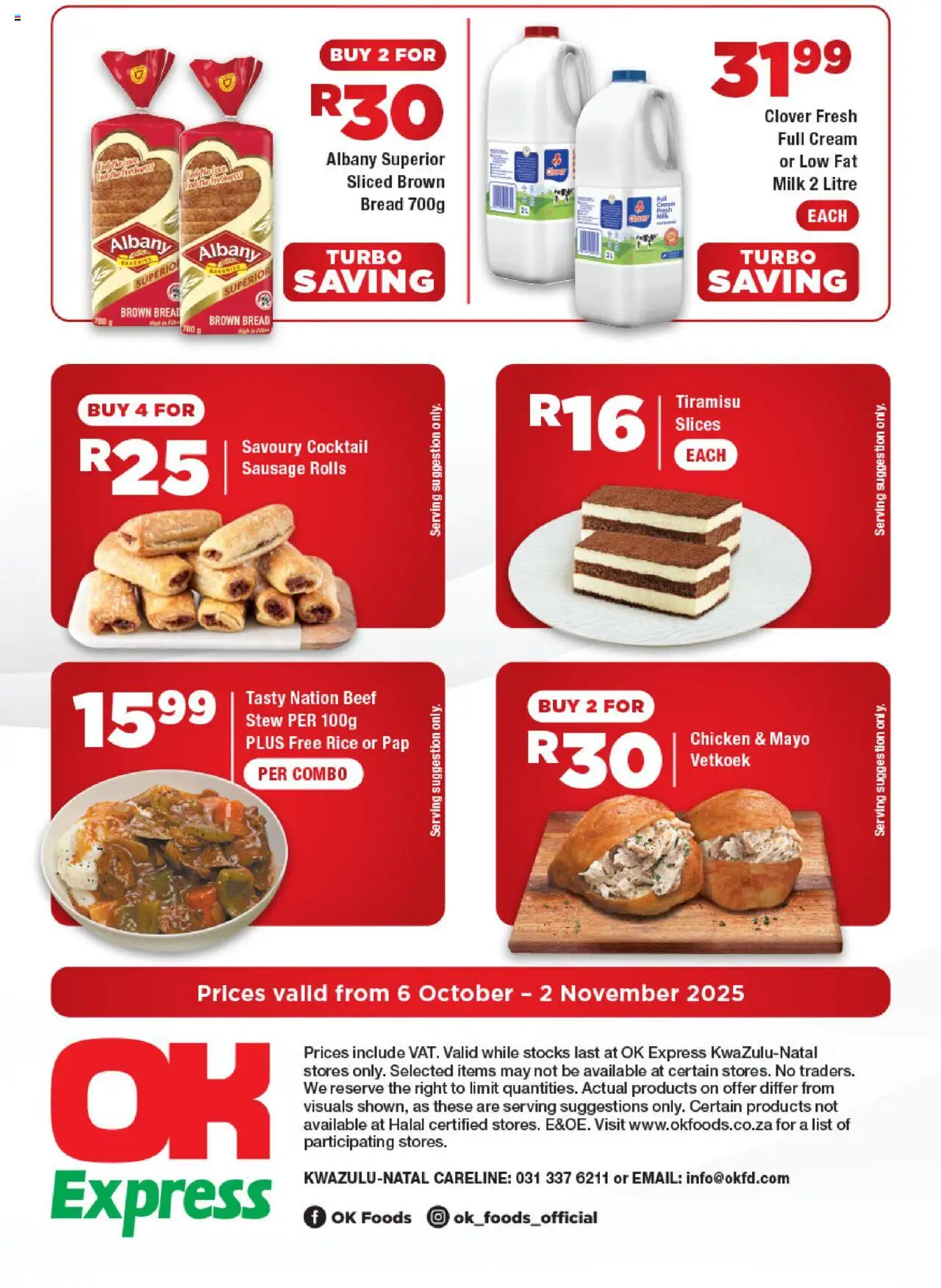 New OK Foods catalogue – valid from 06.10.2025 | Page: 4 | Products: Chicken, Rice, Beef, Cream