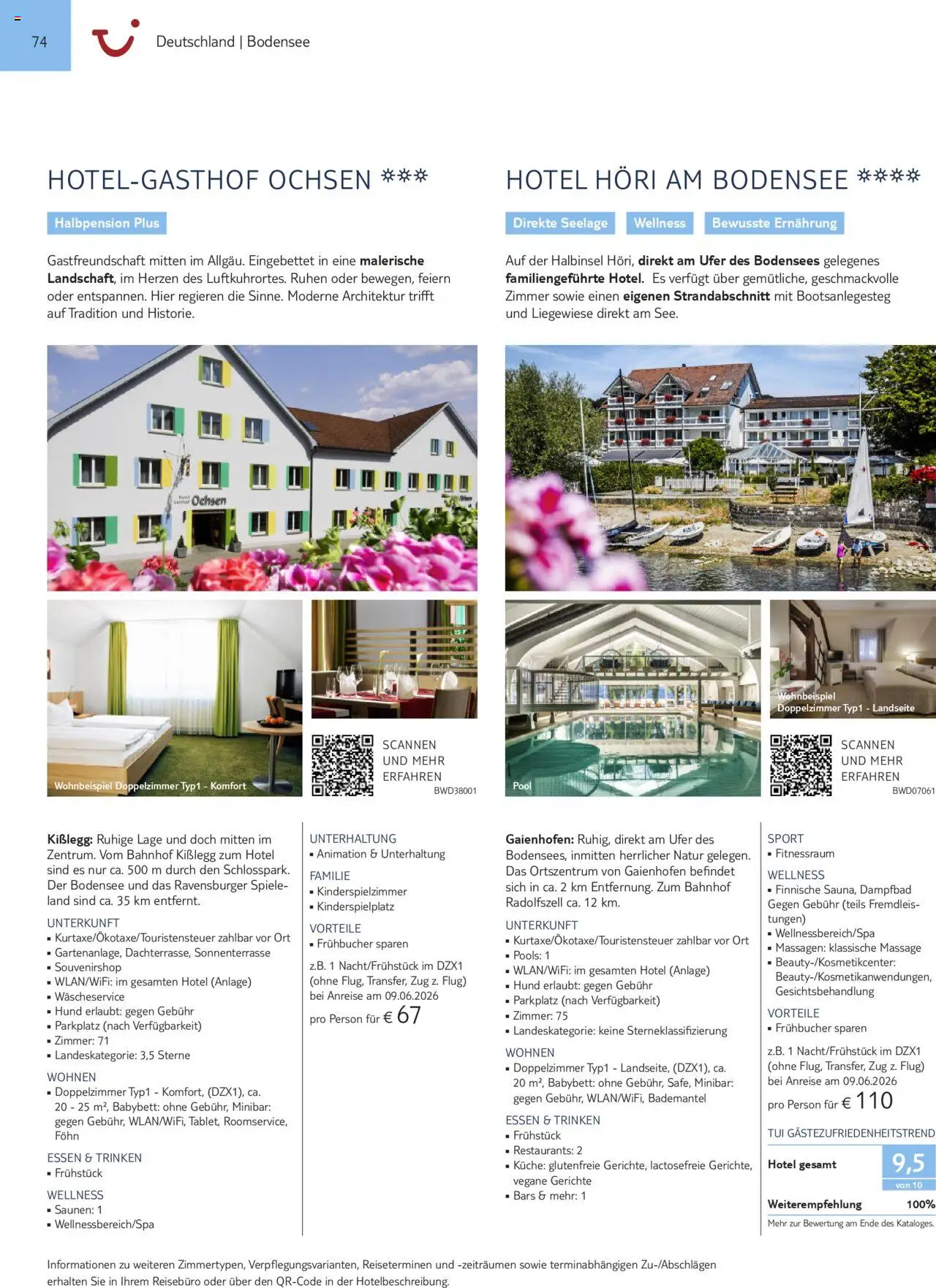 TUI Urlaub mit eigener Anreise 2025/26 – gültig ab 01.11.2025 | Seite: 74 | Produkte: Babybett, Küche, Föhn, Bademantel