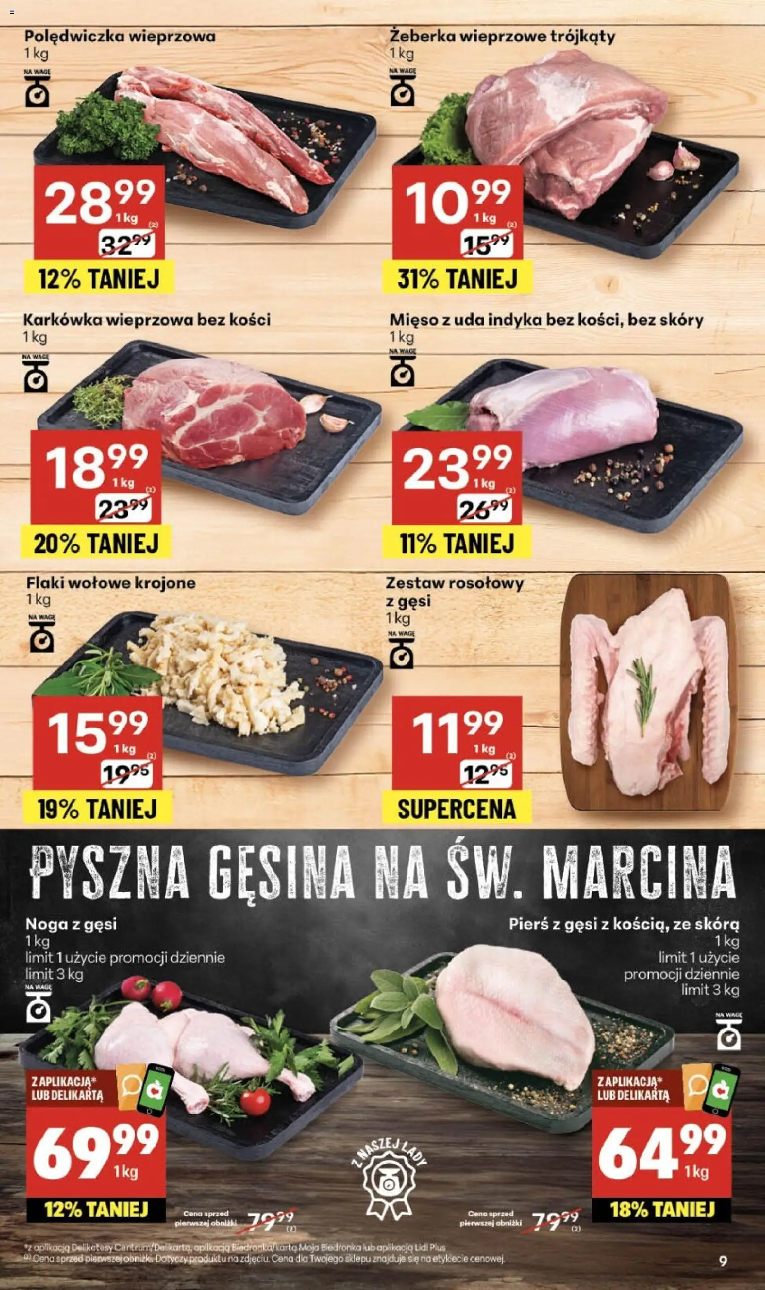 Delikatesy Centrum Gazetka od 06.11.2025 | Strona: 9 | Produkty: Karkówka, Karkówka wieprzowa, Mięso, Polędwiczka wieprzowa