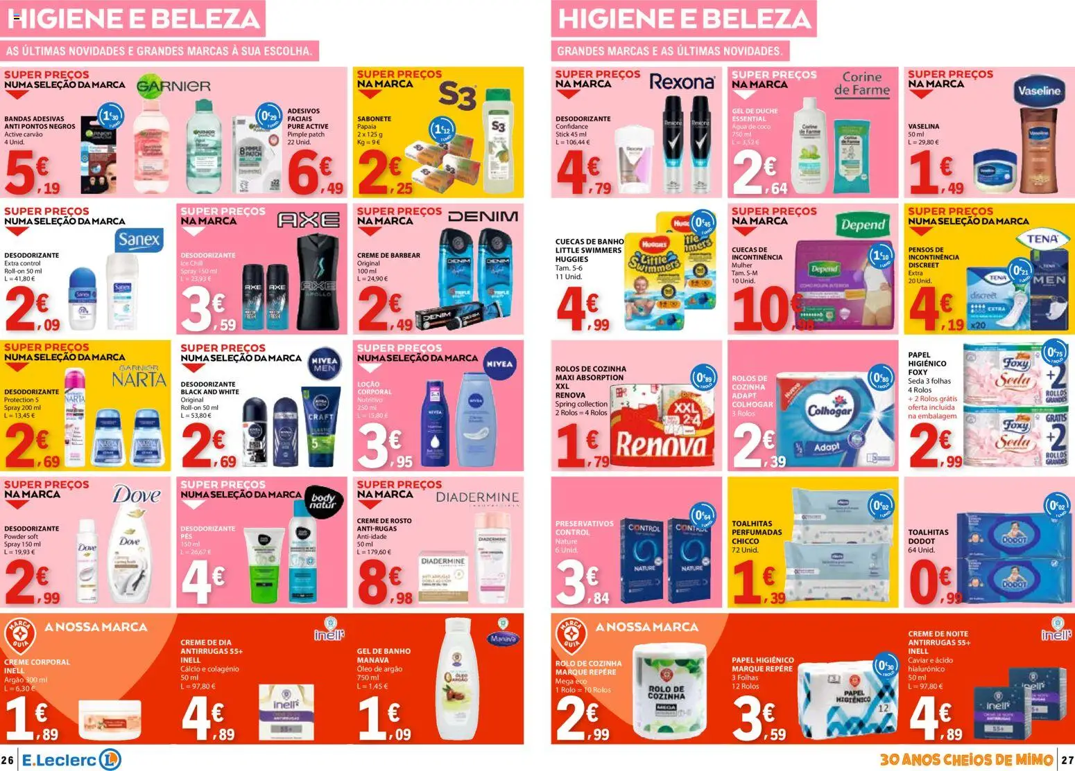 E.Leclerc folheto │ válido de 07.04.2026 | Página: 14 | Produtos: Creme corporal, Desodorizante, Cálcio, Sabonete