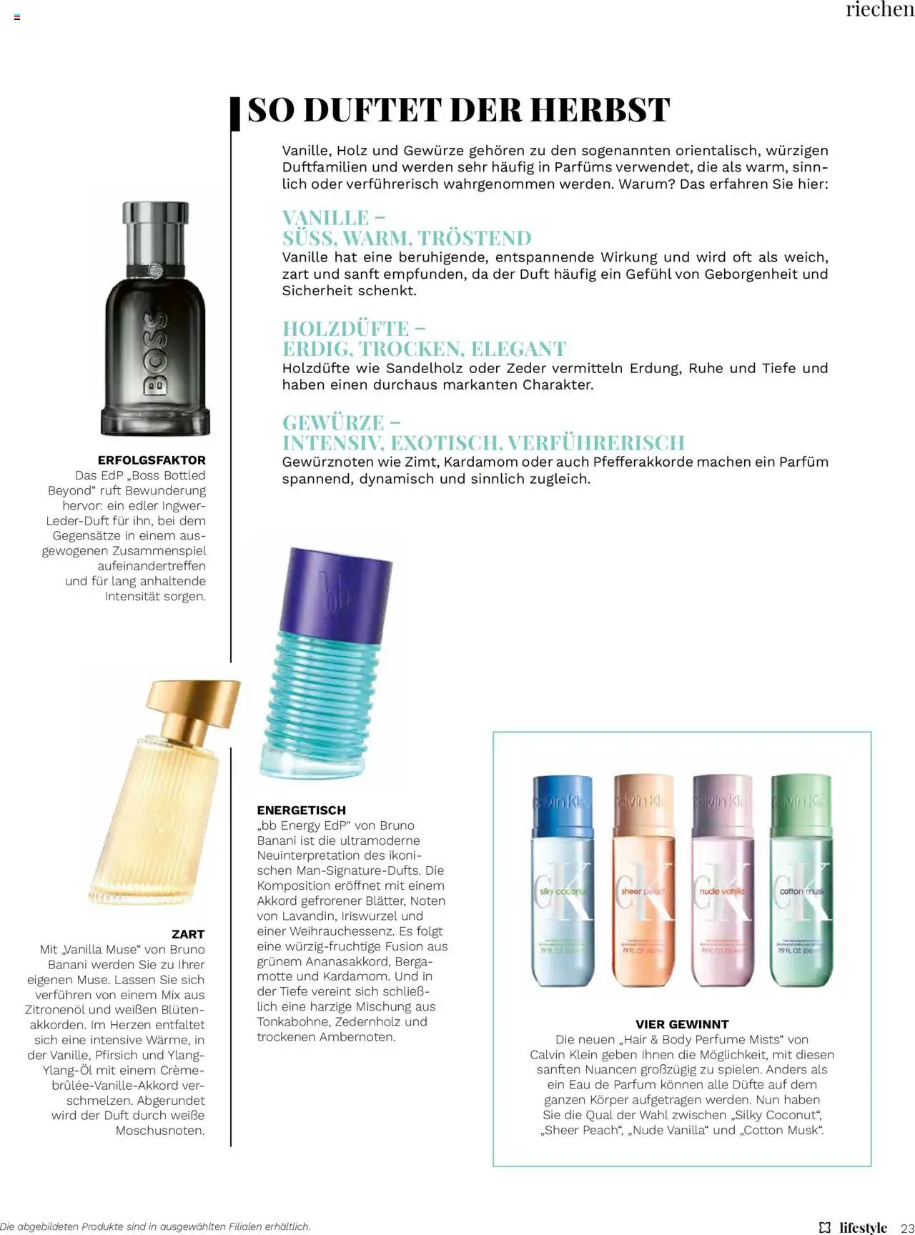 Müller Magazine Lifestyle 5/25 gültig ab 17.09.2025 | Seite: 23 | Produkte: Gewürze, Pfirsich, Parfüm, Creme