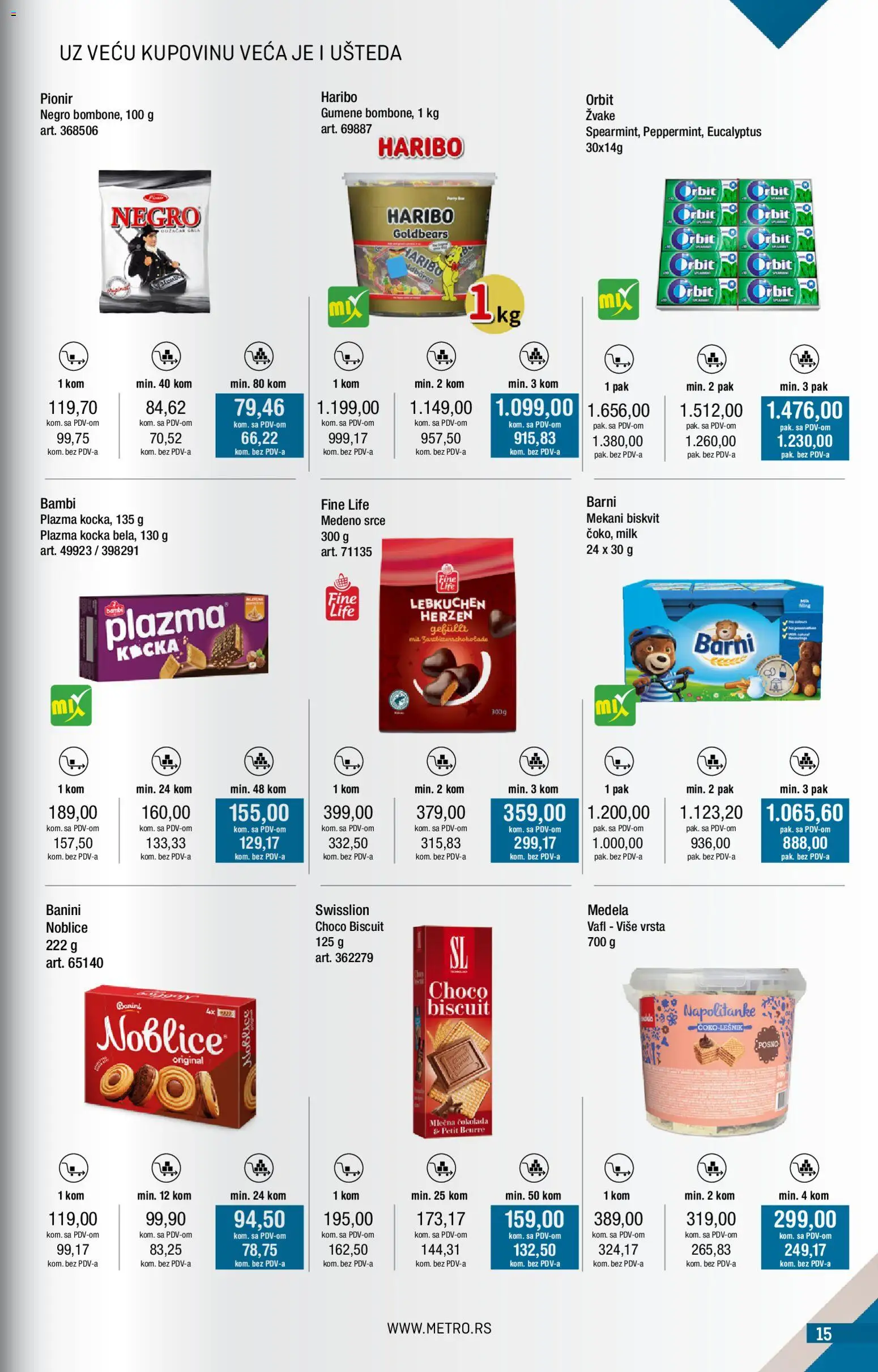 Metro katalog - važi od 02.01.2026 | Strana: 15 | Proizvode: Orbit, Čokolada, Mlečna čokolada, Napolitanke
