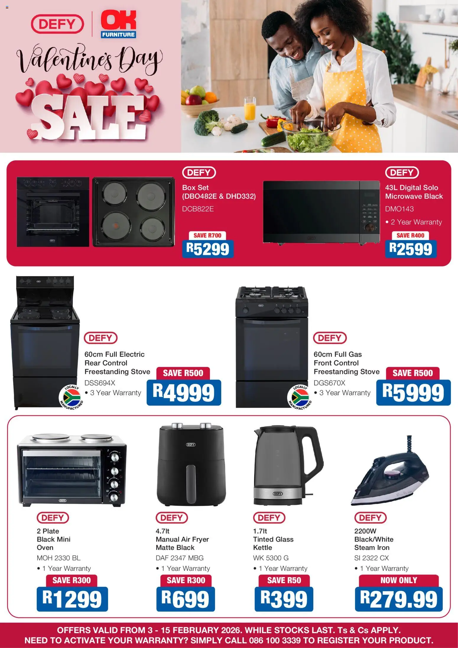 New OK Furniture catalogue – valid from 03.02.2026 | Page: 1 | Products: Plate, Kettle, Box, Microwave