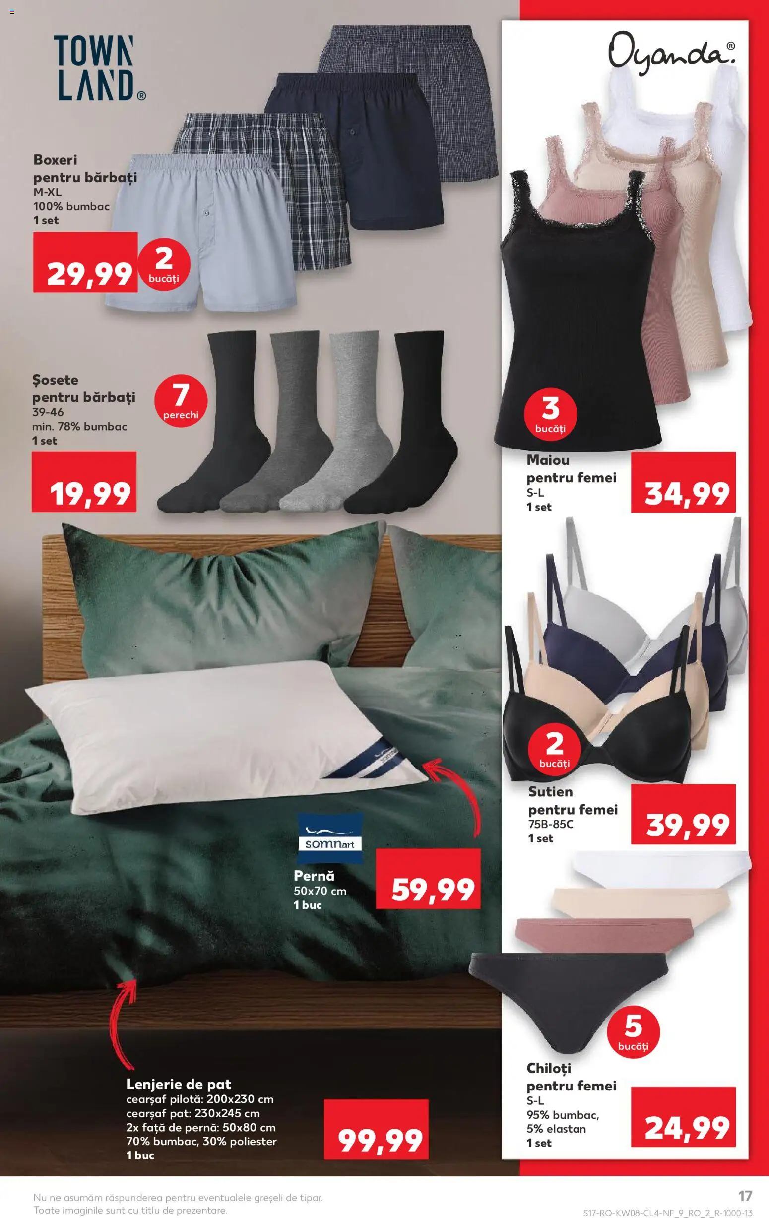 Noul catalog Kaufland – valabil de la 18.02.2026 | Pagină: 17 | Produse: Lenjerie de pat, Chiloți, Sutien, Șosete