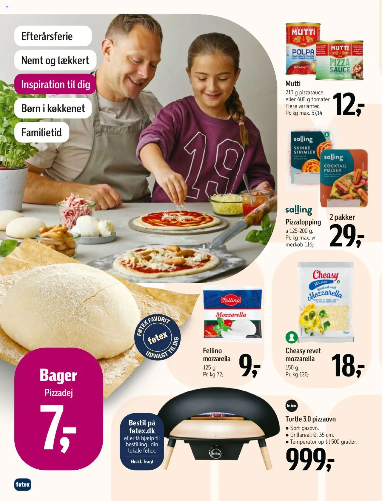 Føtex tilbudsavis – gyldig fra 10.10.2025 | Side: 12 | Produkter: Ost, Pølser, Skinke, Pizza