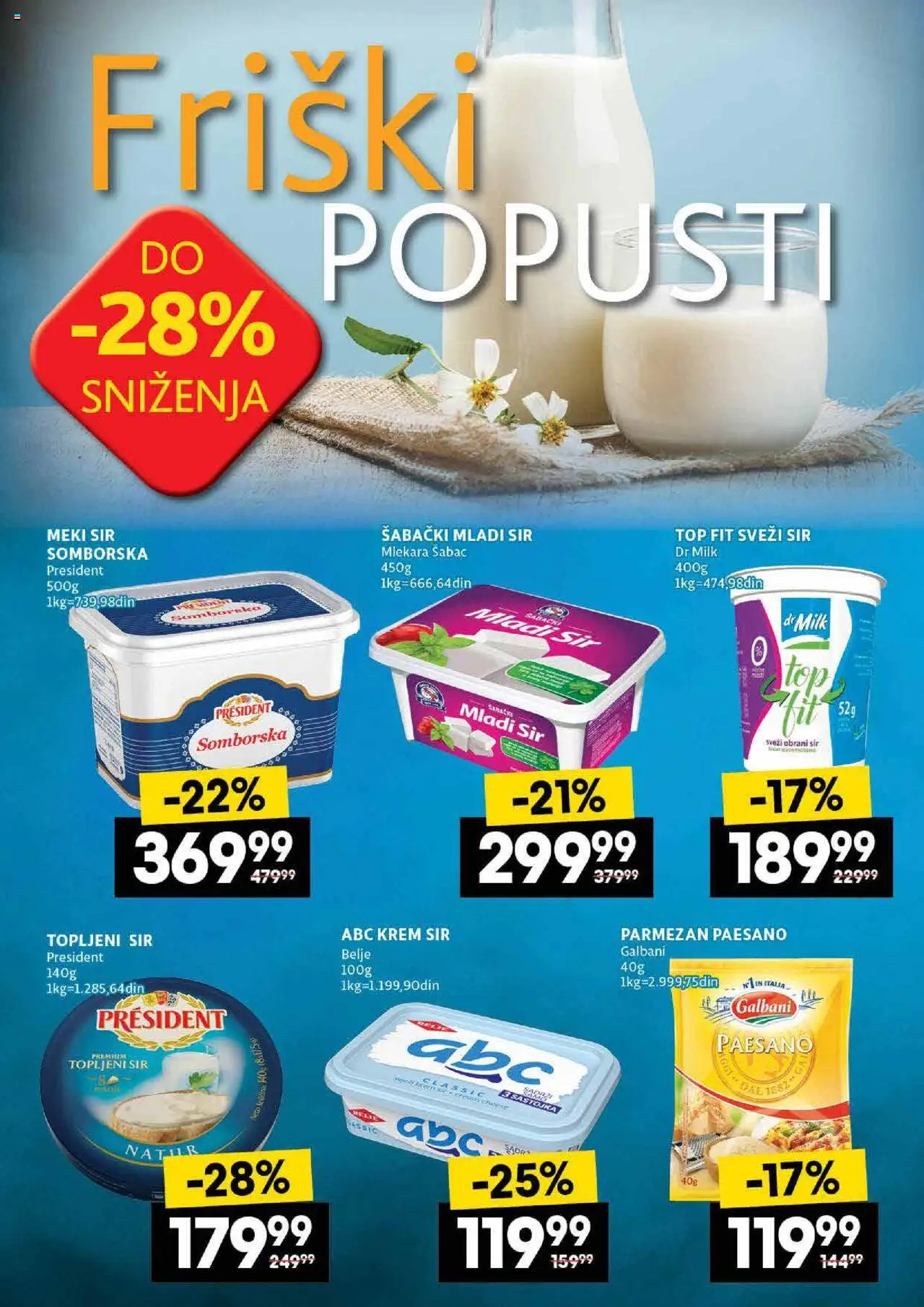 Idea katalog - važi od 07.08.2025 | Strana: 20 | Proizvode: Mladi sir, Sir, Parmezan, Topljeni sir
