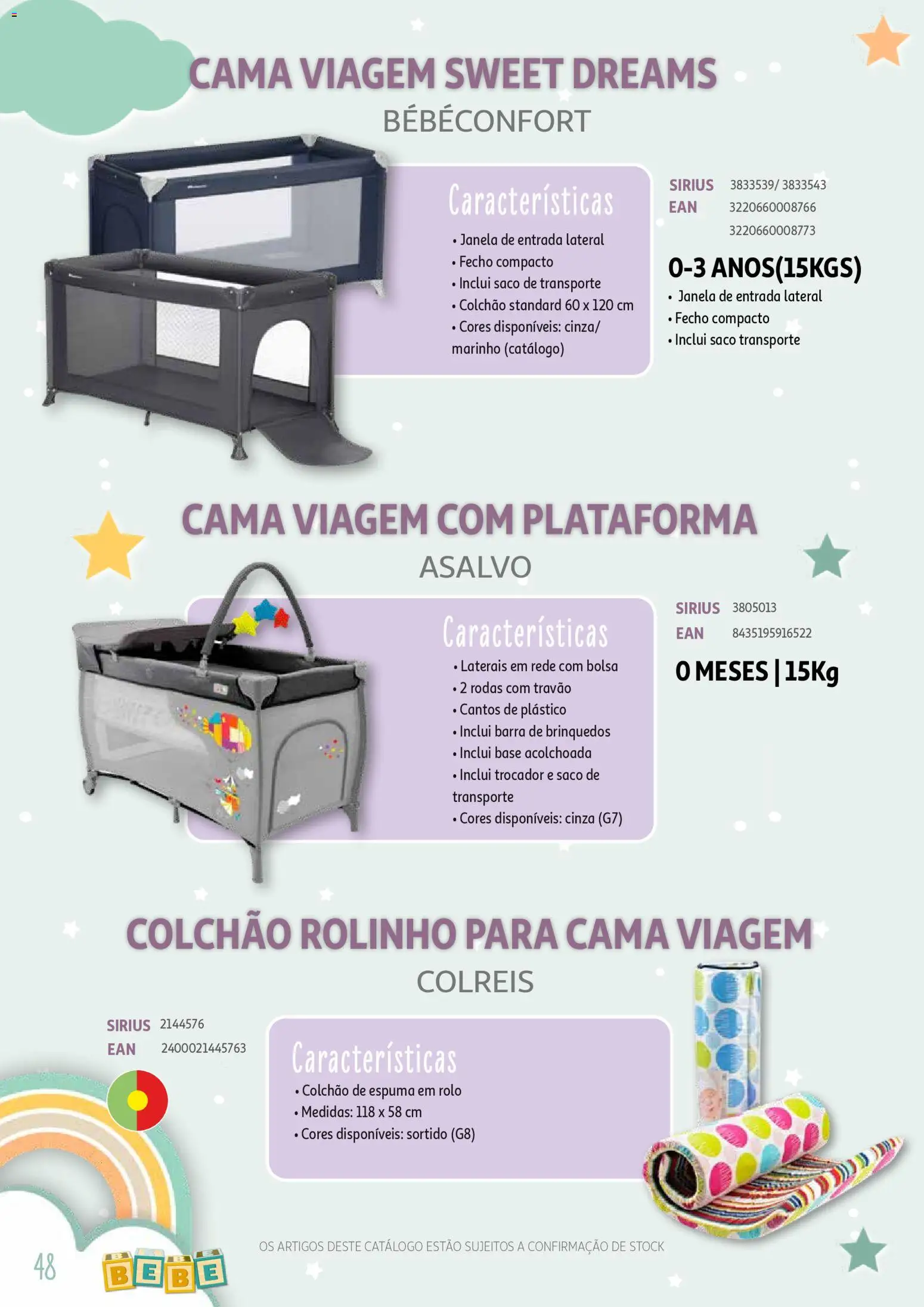 Auchan - Catálogo Puericultura │ válido de 13.01.2026 | Página: 48 | Produtos: Bolsa, Janela, Base, Colchão