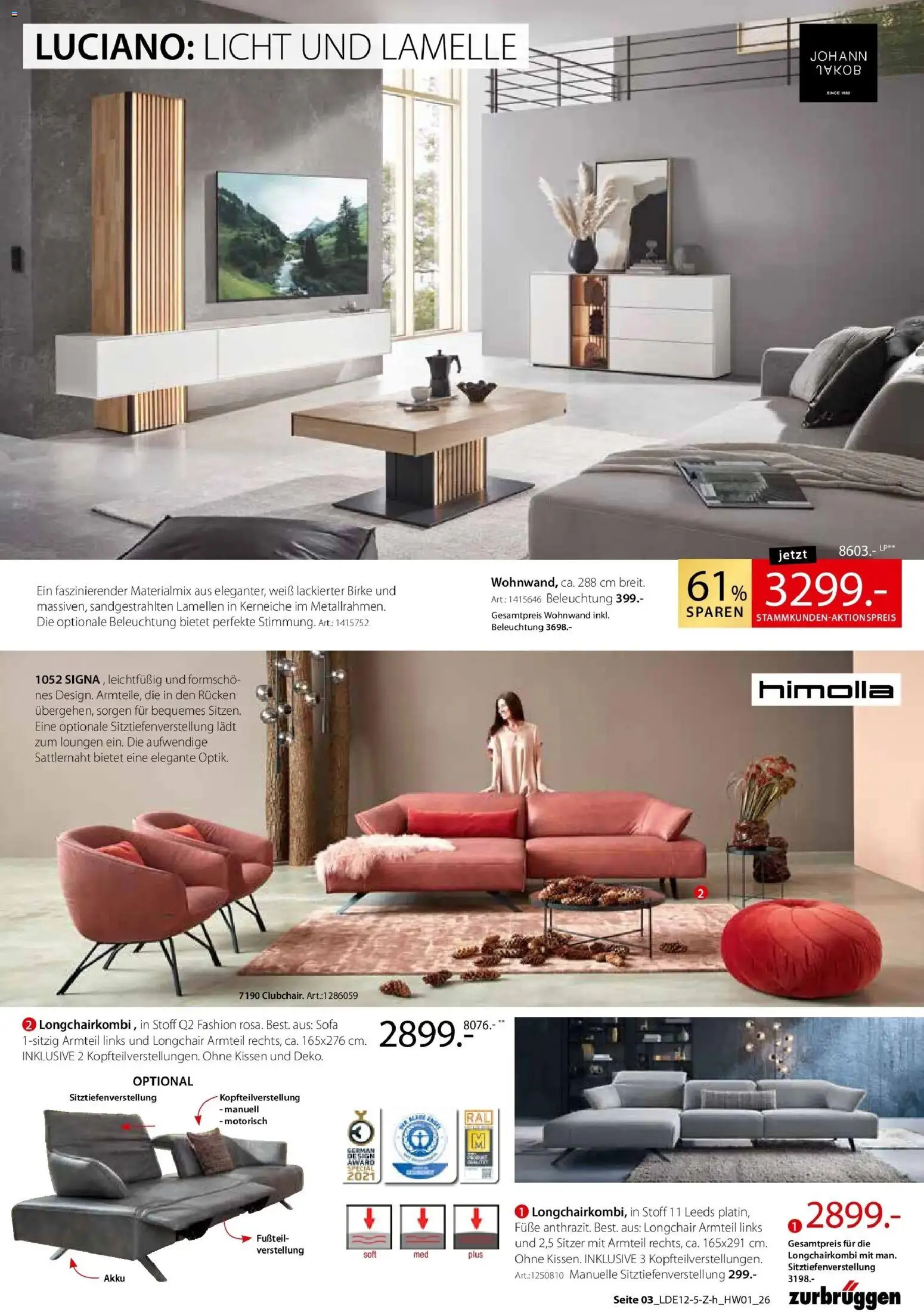 Zurbrüggen - Zurbrüggen: Ihr Einrichtungshaus der Extraklasse – gültig ab 18.01.2026 | Seite: 3 | Produkte: Wohnwand, Kissen, Sofa