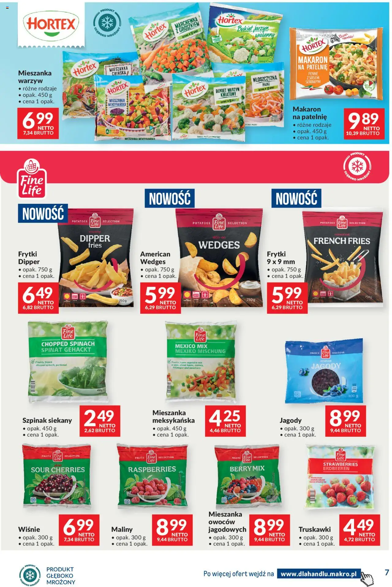 Makro Gazetka - Dystrybucja do sklepów od 19.08.2025 | Strona: 7 | Produkty: Jagody, Penne, Makaron, Marchewka z groszkiem