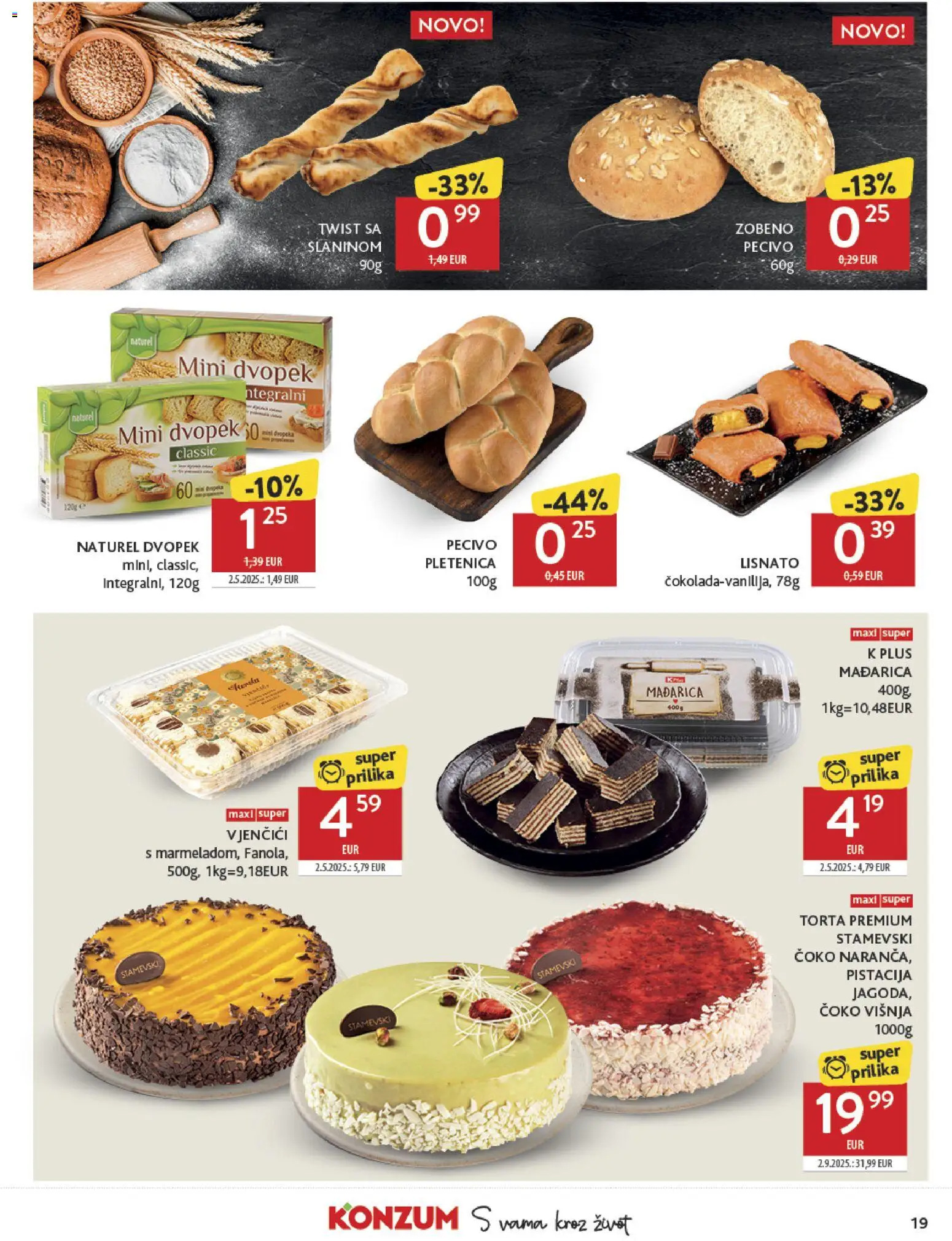 Konzum HR akciós ujság - amely érvényes a következő dátumtól: 21.01.2026 | Oldal: 19 | Termékek: Torta