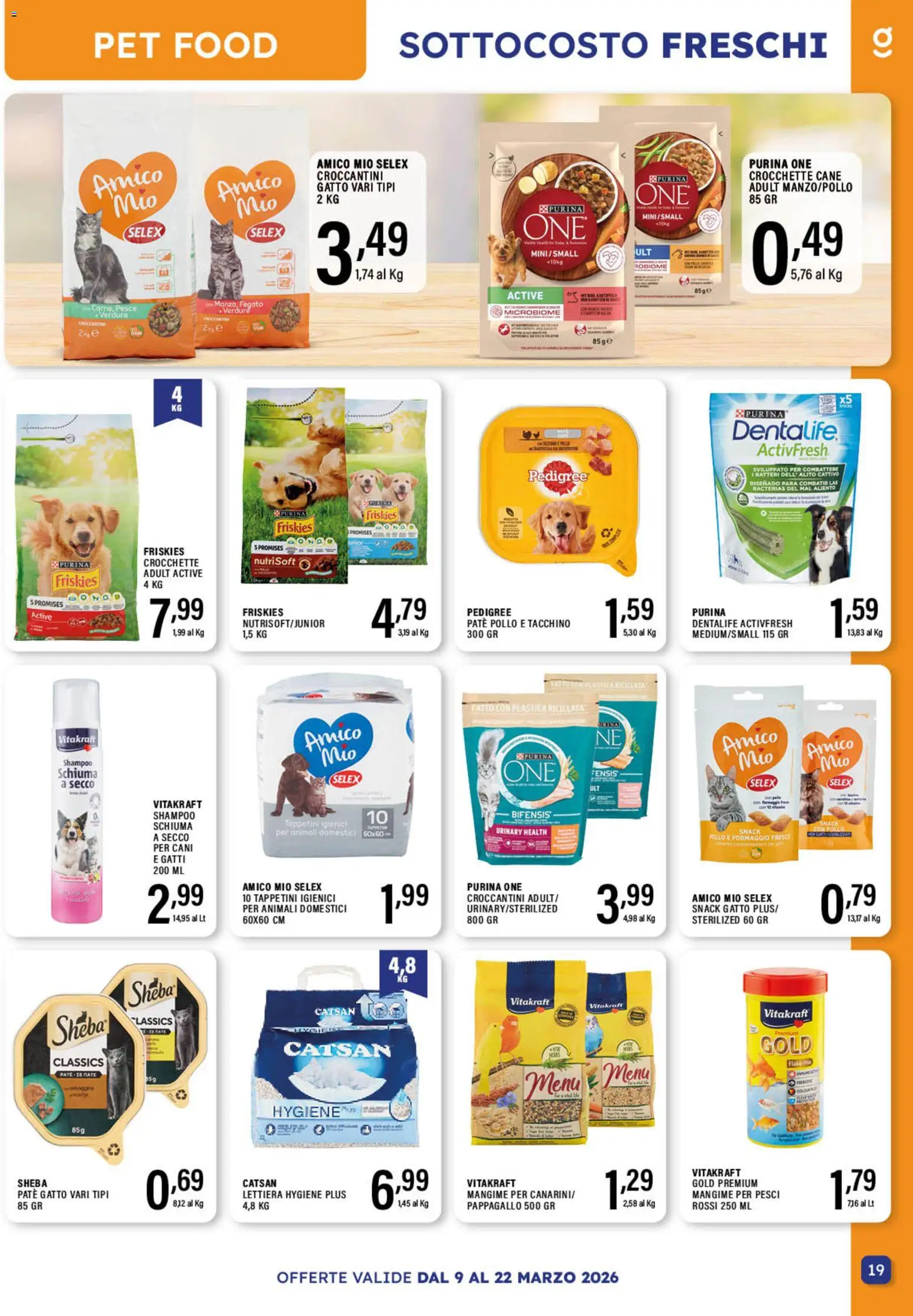 Volantino GECOP del 09.03.2026 | Pagina: 19 | Prodotti: Pollo, Verdure, Formaggio, Crocchette cane