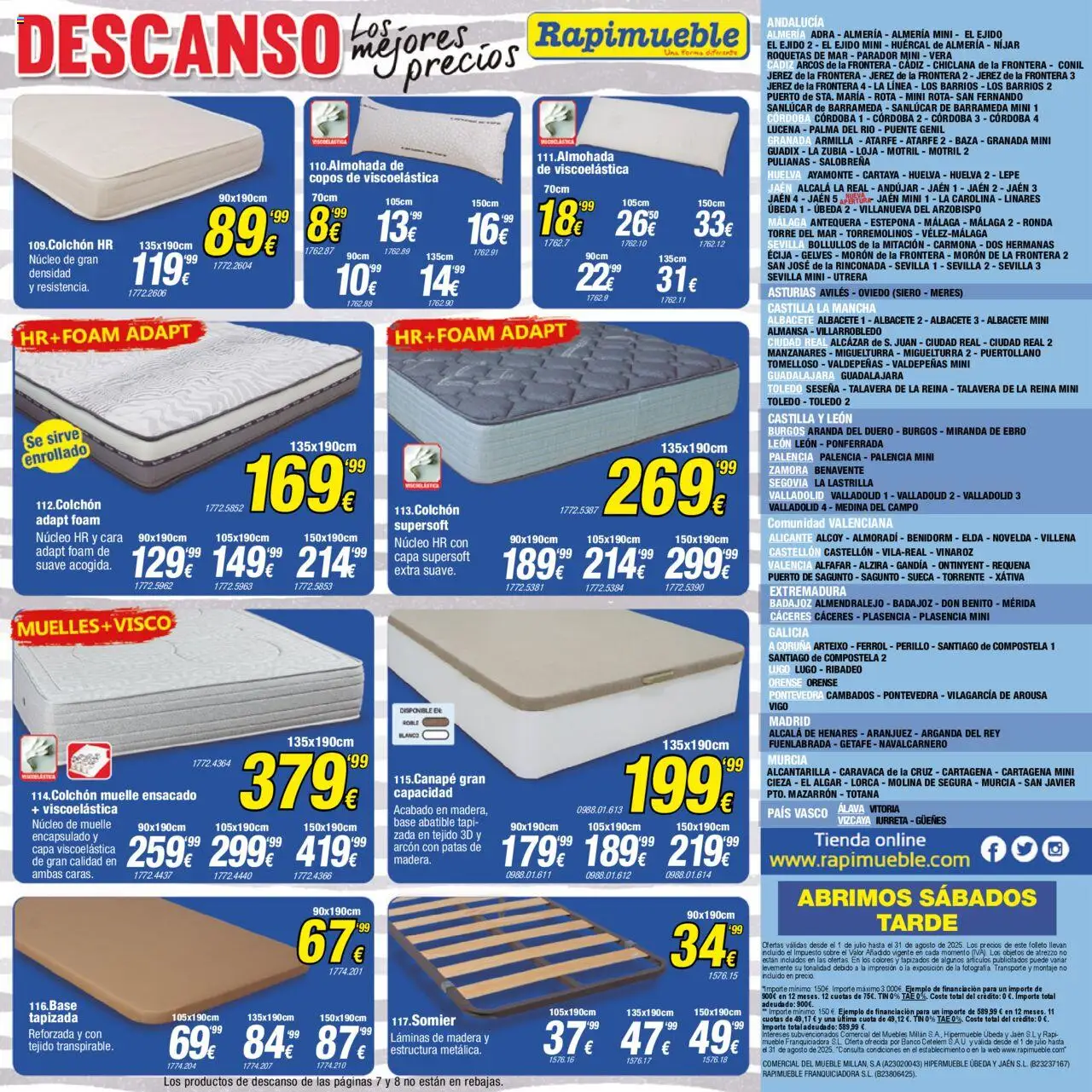 Rapimueble folleto │ válido desde el 01.07.2025 | Página: 10 | Productos: Copos, Colchon, Muebles