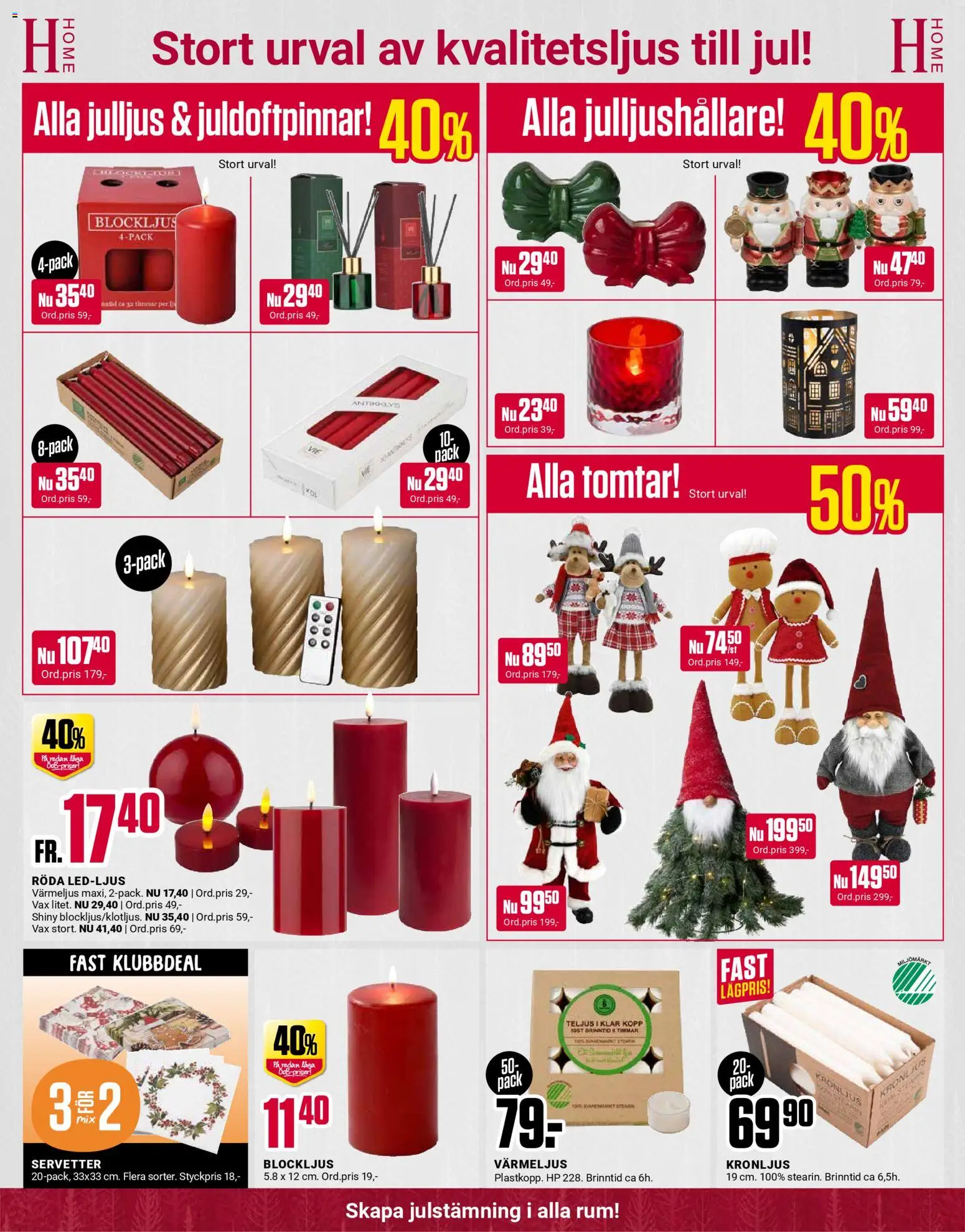 ÖoB reklamblad aktuell från 15.12.2025 | Sida: 8 | Produkter: Värmeljus, Servetter