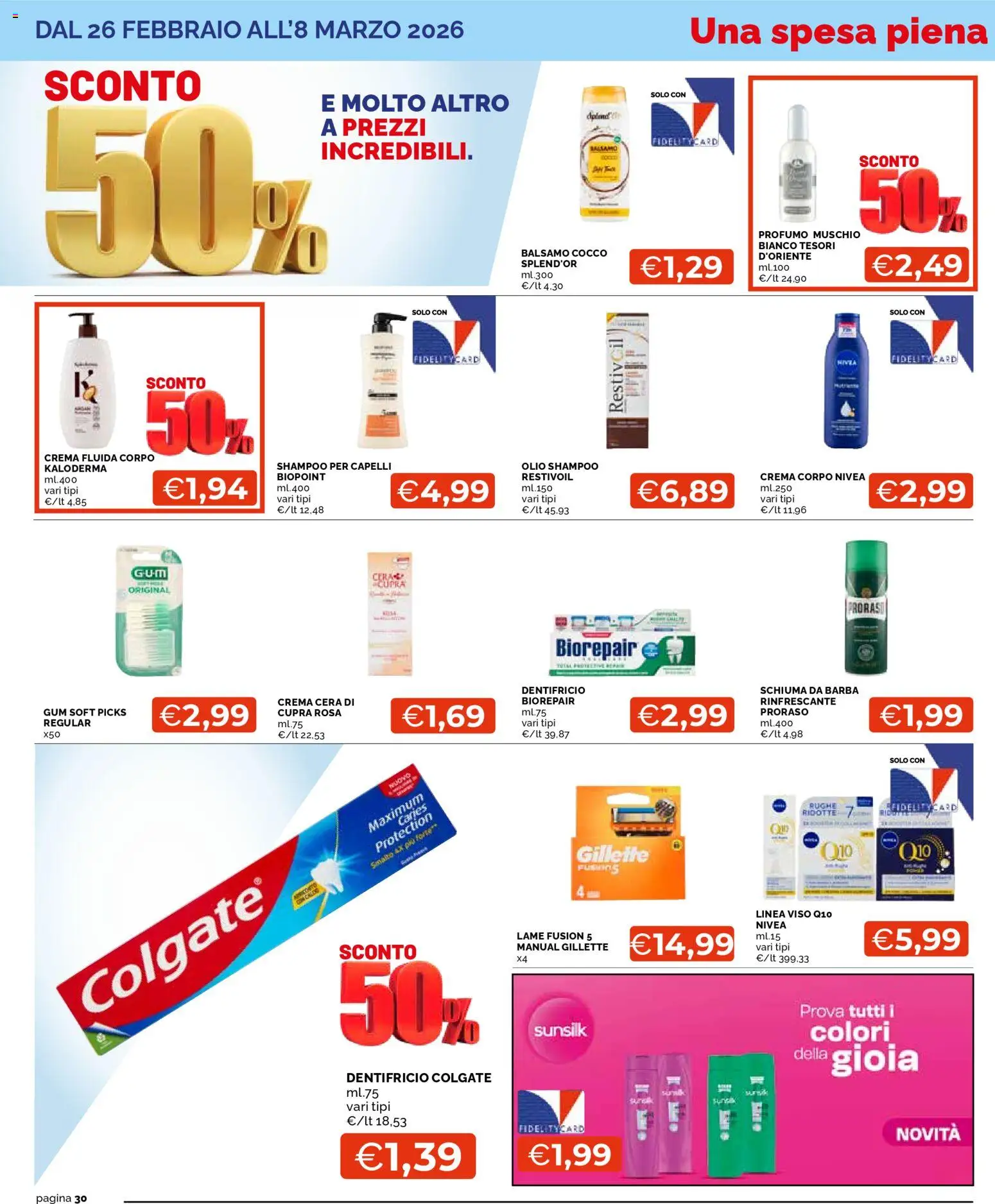 Volantino Mercatò del 26.02.2026 | Pagina: 30 | Prodotti: Shampoo, Balsamo, Dentifricio, Profumo