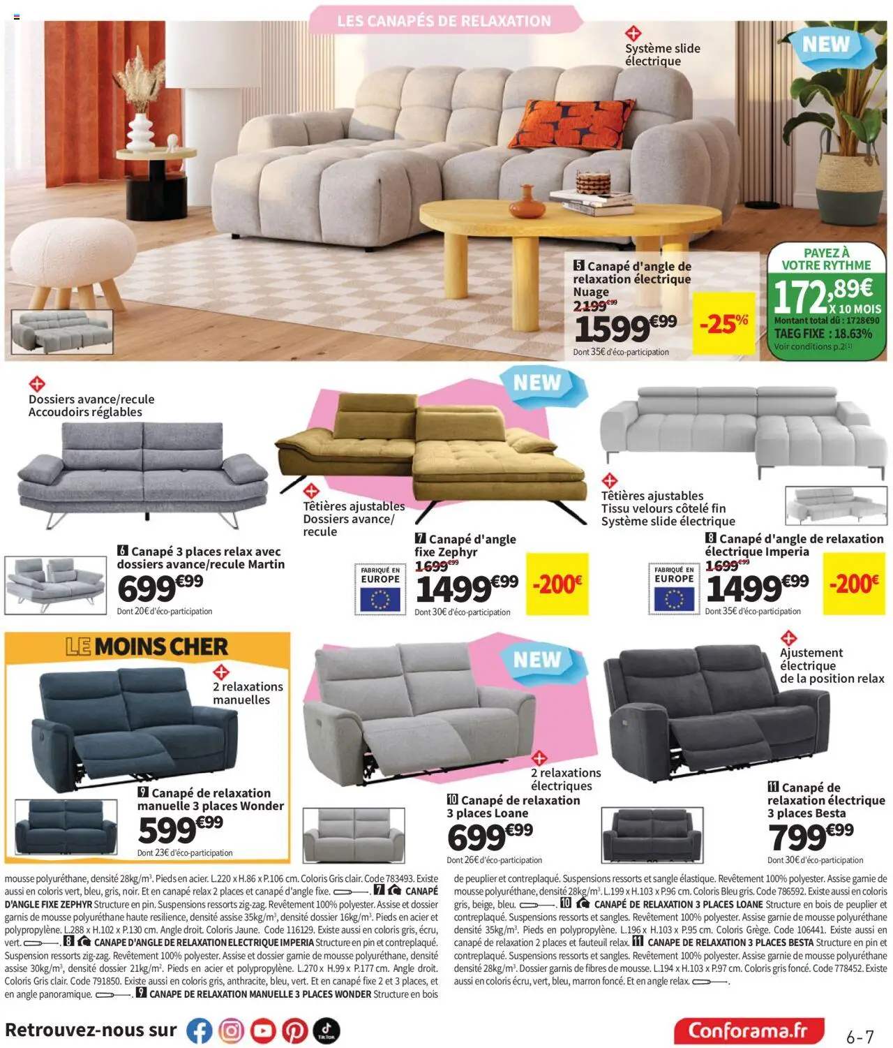 {H1} | Page: 7 | Produits: Mousse, Suspension, Canapé, Fauteuil