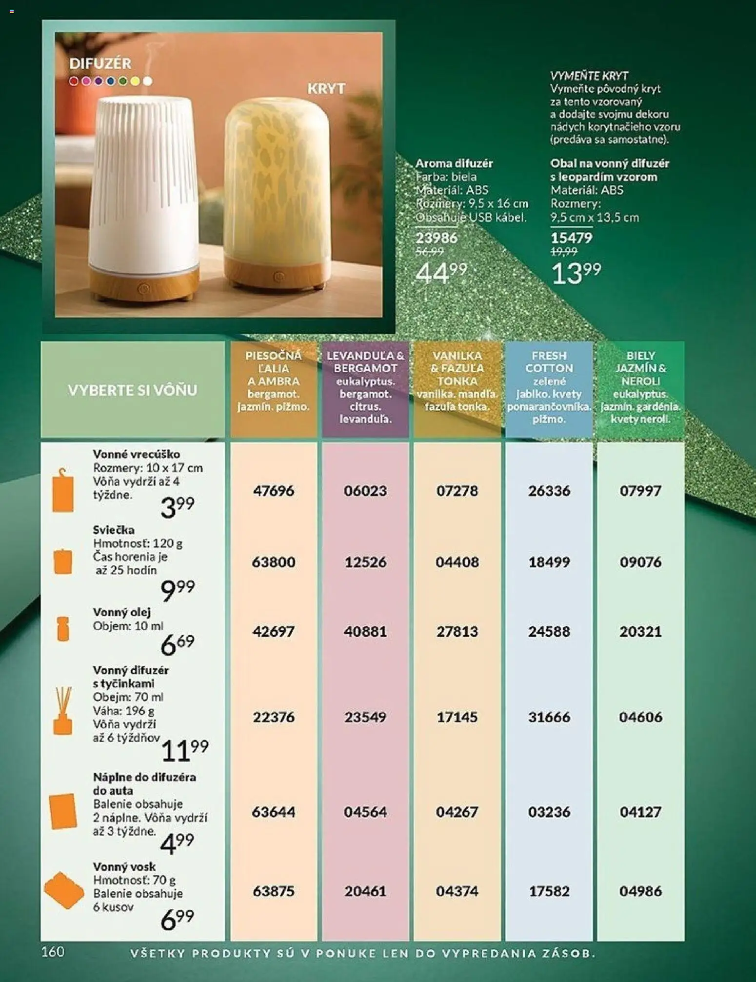 Nové Avon akcie – leták je platný od 01.11.2025 | Strana: 160 | Produkty: Difúzer, Aroma difúzer, USB