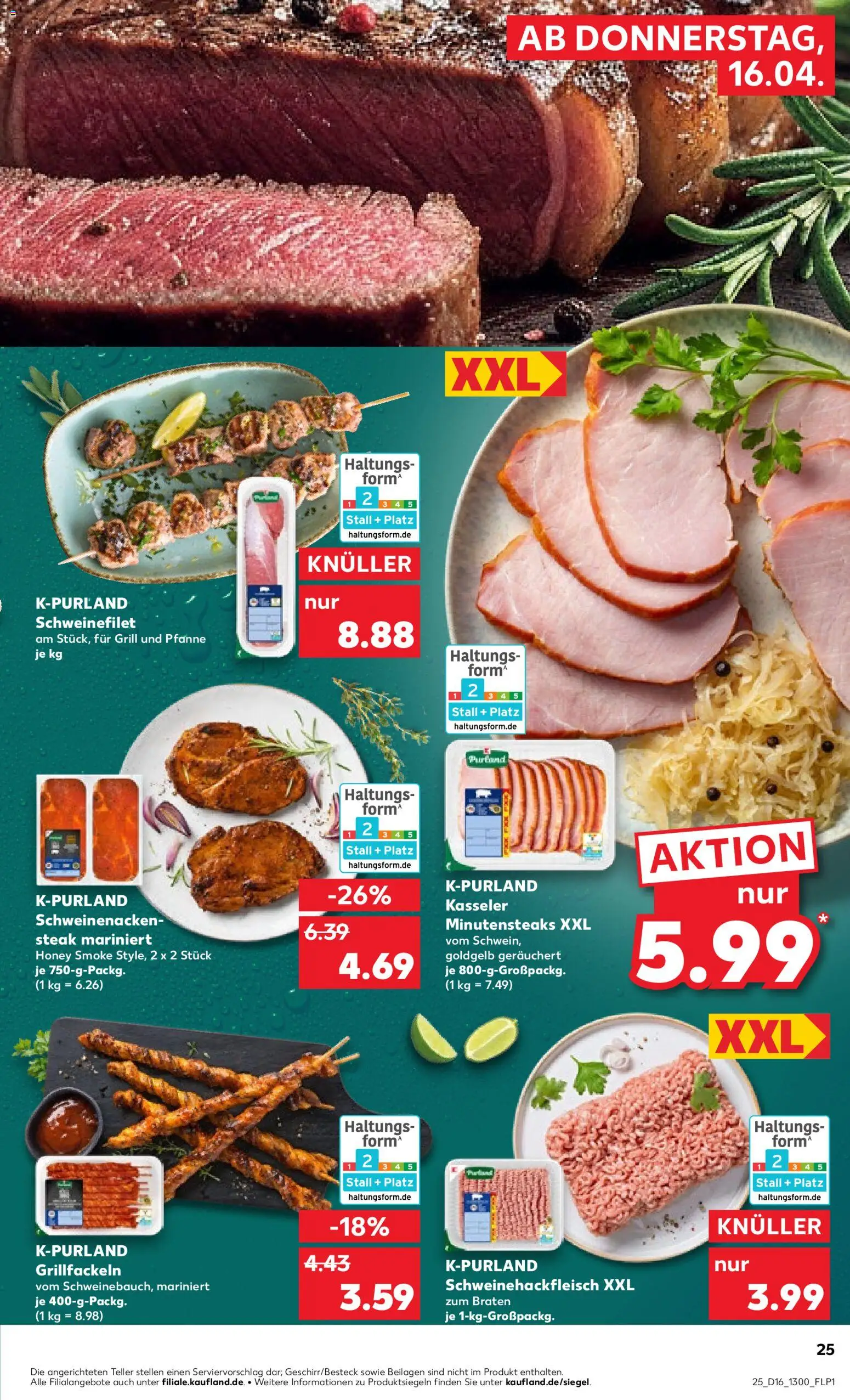 Kaufland Prospekt Köln	 – gültig ab 16.04.2026 | Seite: 25 | Produkte: Grill, Schweinenacken, Schweinefilet, Steak