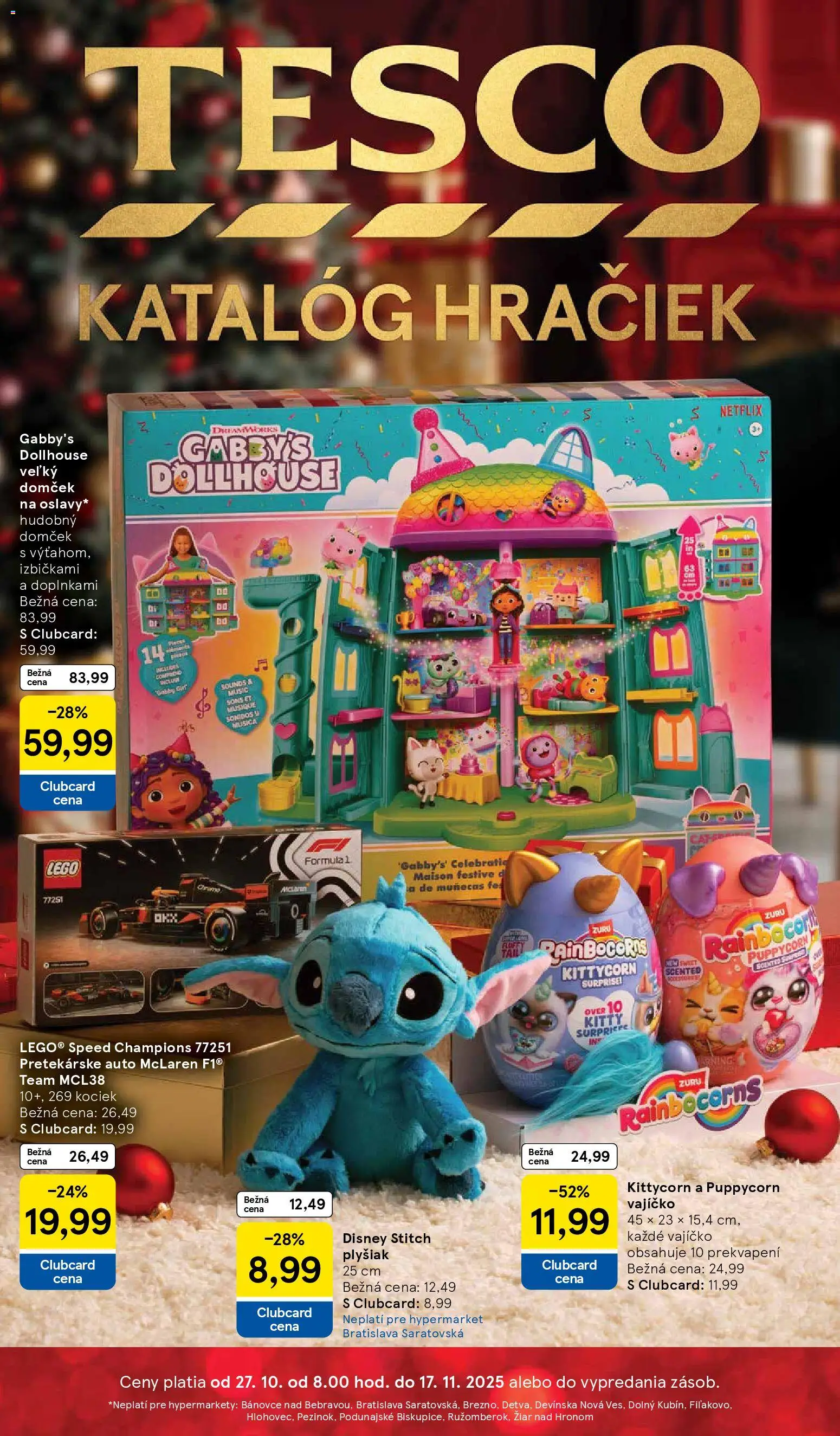Nové Tesco akcie – leták je platný od 27.10.2025 | Strana: 1 | Produkty: LEGO