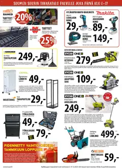 Tuuri-mainoslehti voimassa 03.12.2025 alkaen | Sivu: 11 | Tuotteet: Lumilinko, Moottorisaha, Akku, Laturi