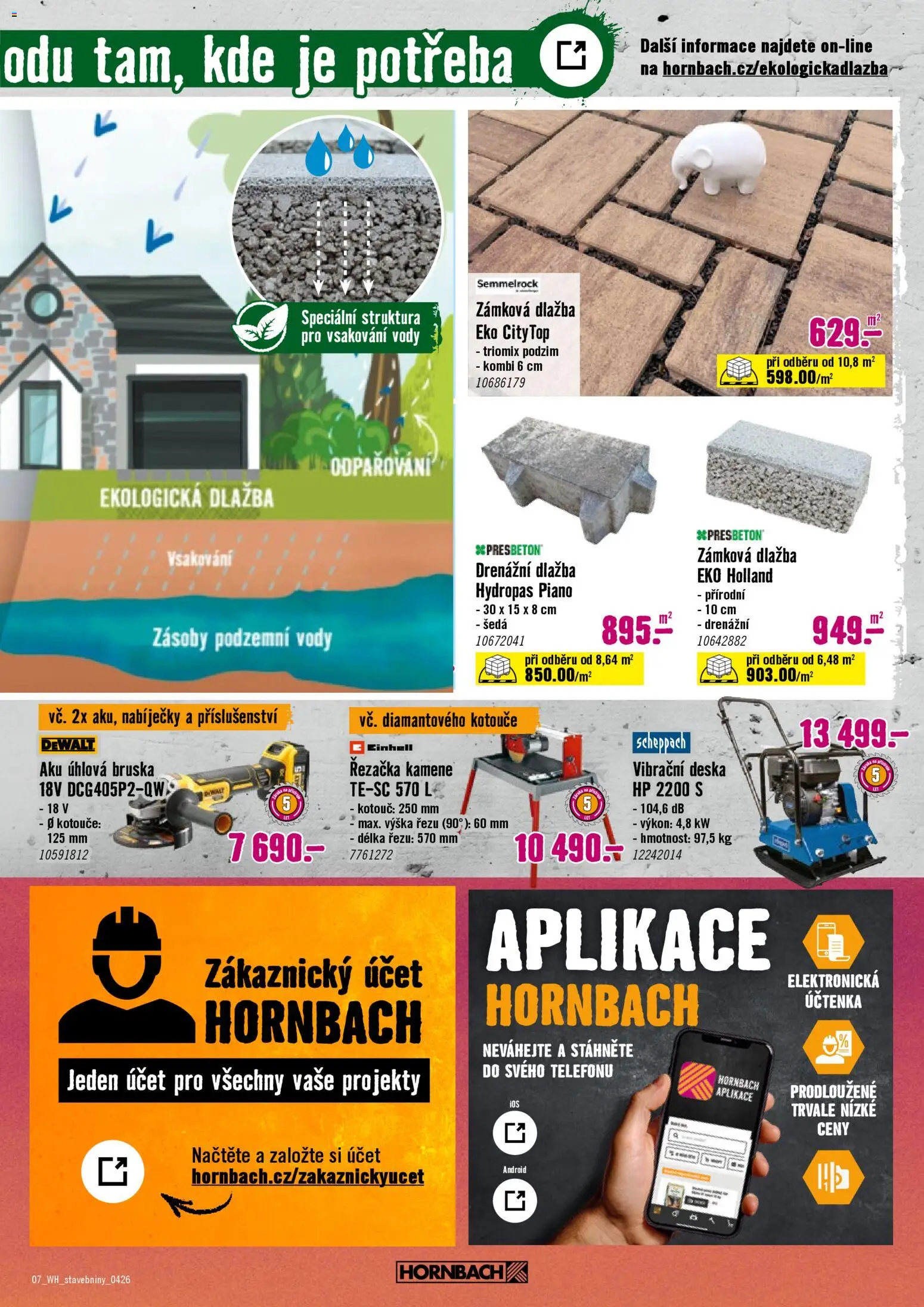 HORNBACH leták - Stavebniny od 22.04.2026 | Strana: 7 | Produkty: Dewalt, Bruska, Aku úhlová bruska, Úhlová bruska