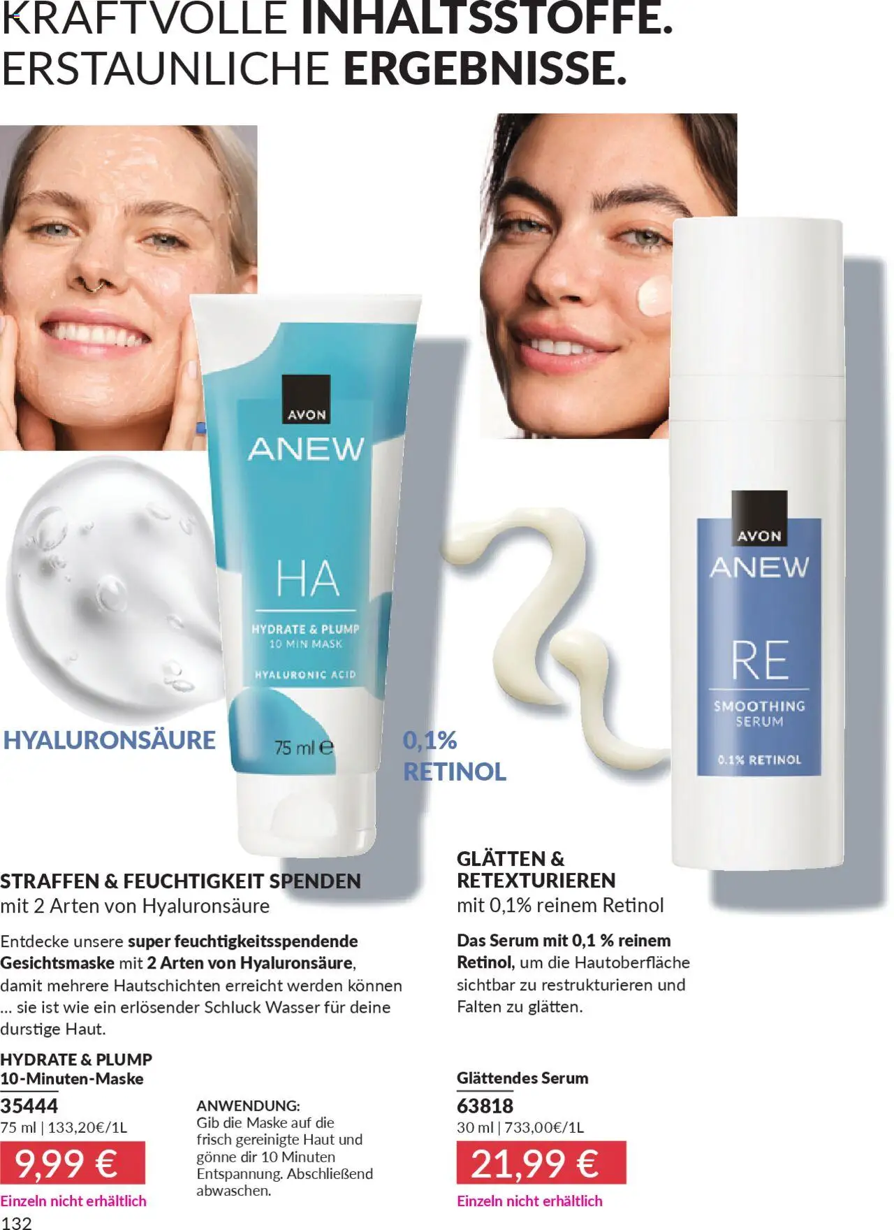 AVON Katalog Oktober 2025 – gültig ab 01.10.2025 | Seite: 134 | Produkte: Maske, Wasser, Serum, Gesichtsmaske