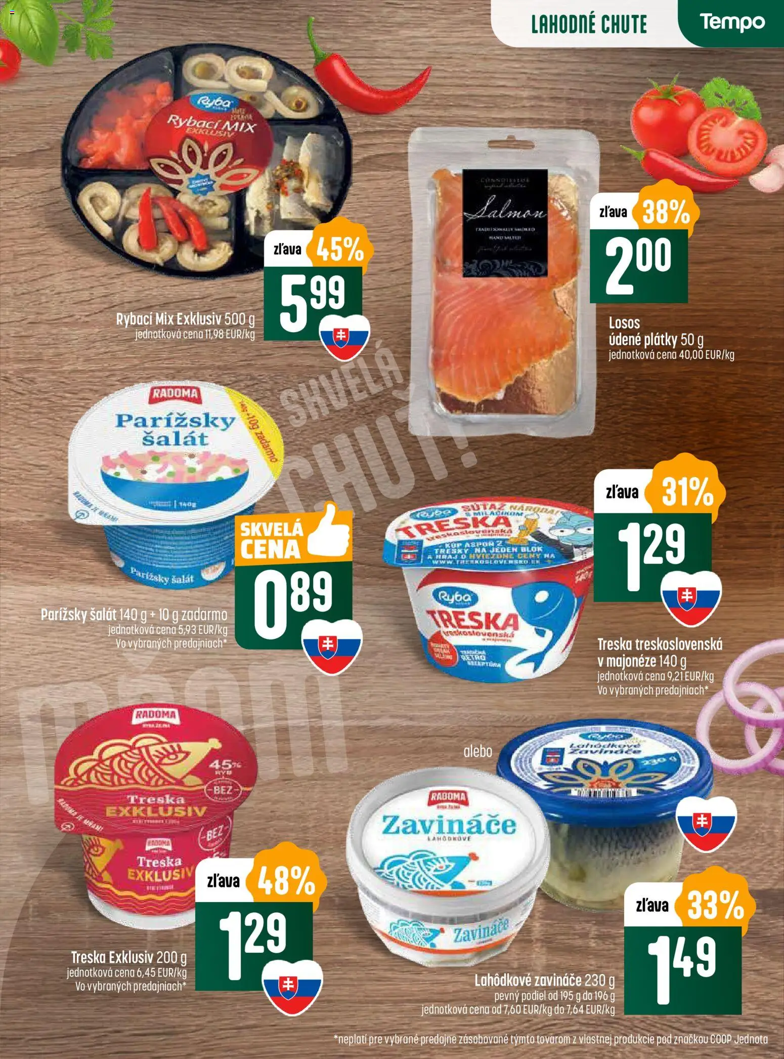 Nové COOP Jednota akcie – leták je platný od 13.11.2025 | Strana: 7 | Produkty: Ryba, Losos, Šalát, Treska