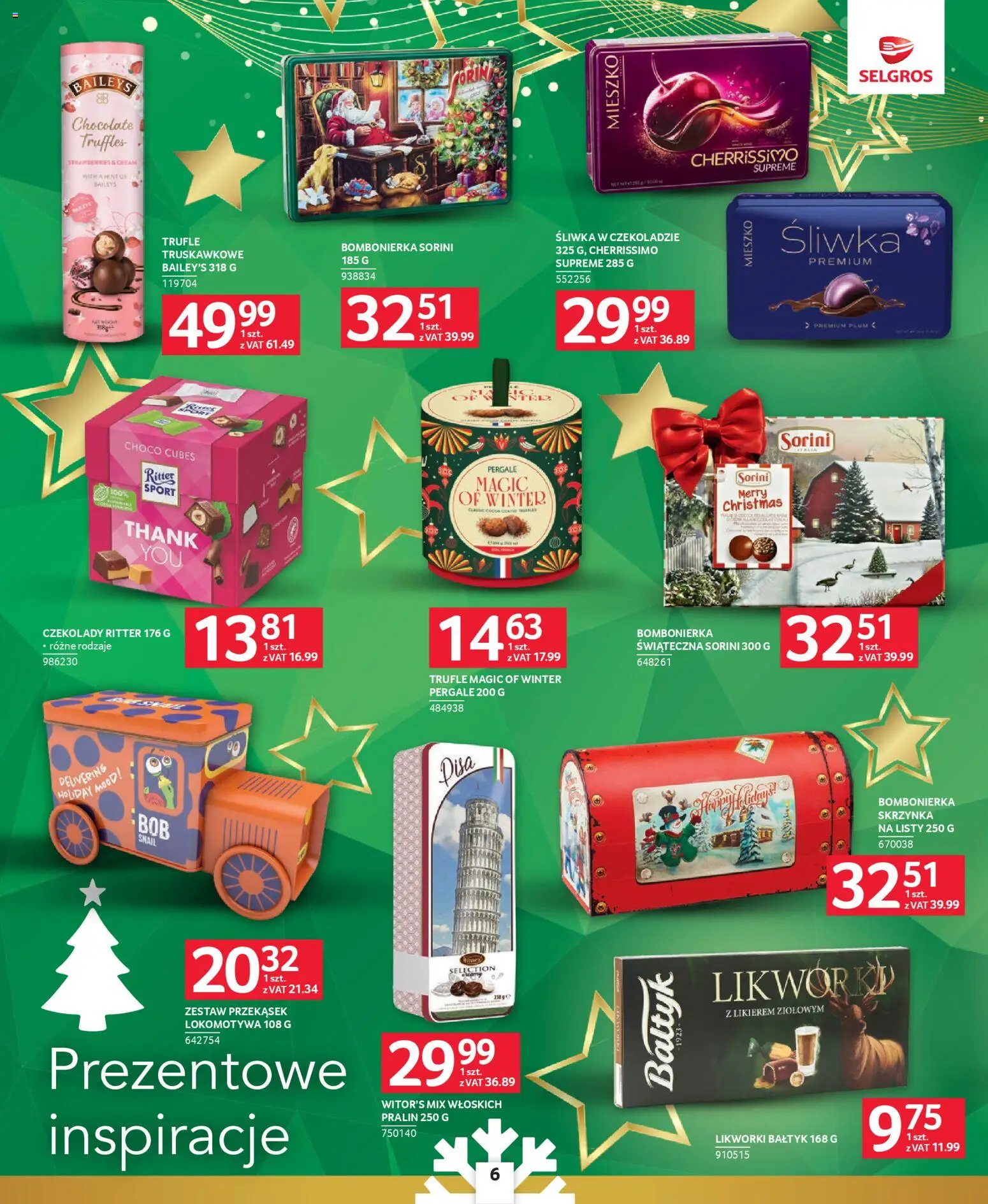 Selgros cash&carry Gazetka - Prezenty od 04.12.2025 | Strona: 6 | Produkty: Baileys, Czekolady, Bombonierka