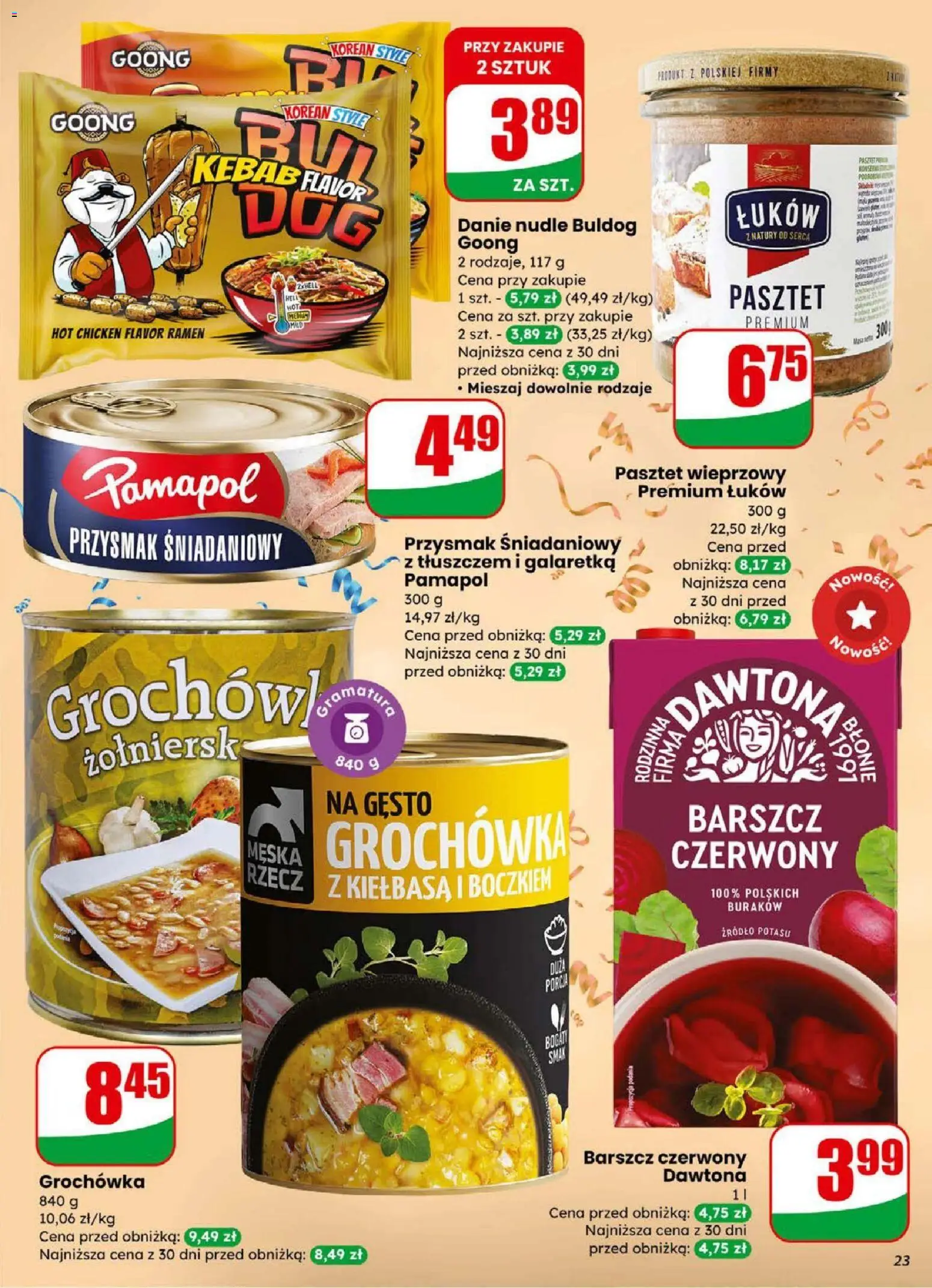 Dino Gazetka od 31.12.2025 | Strona: 23 | Produkty: Kiełbasa, Barszcz, Galaretka, Kebab