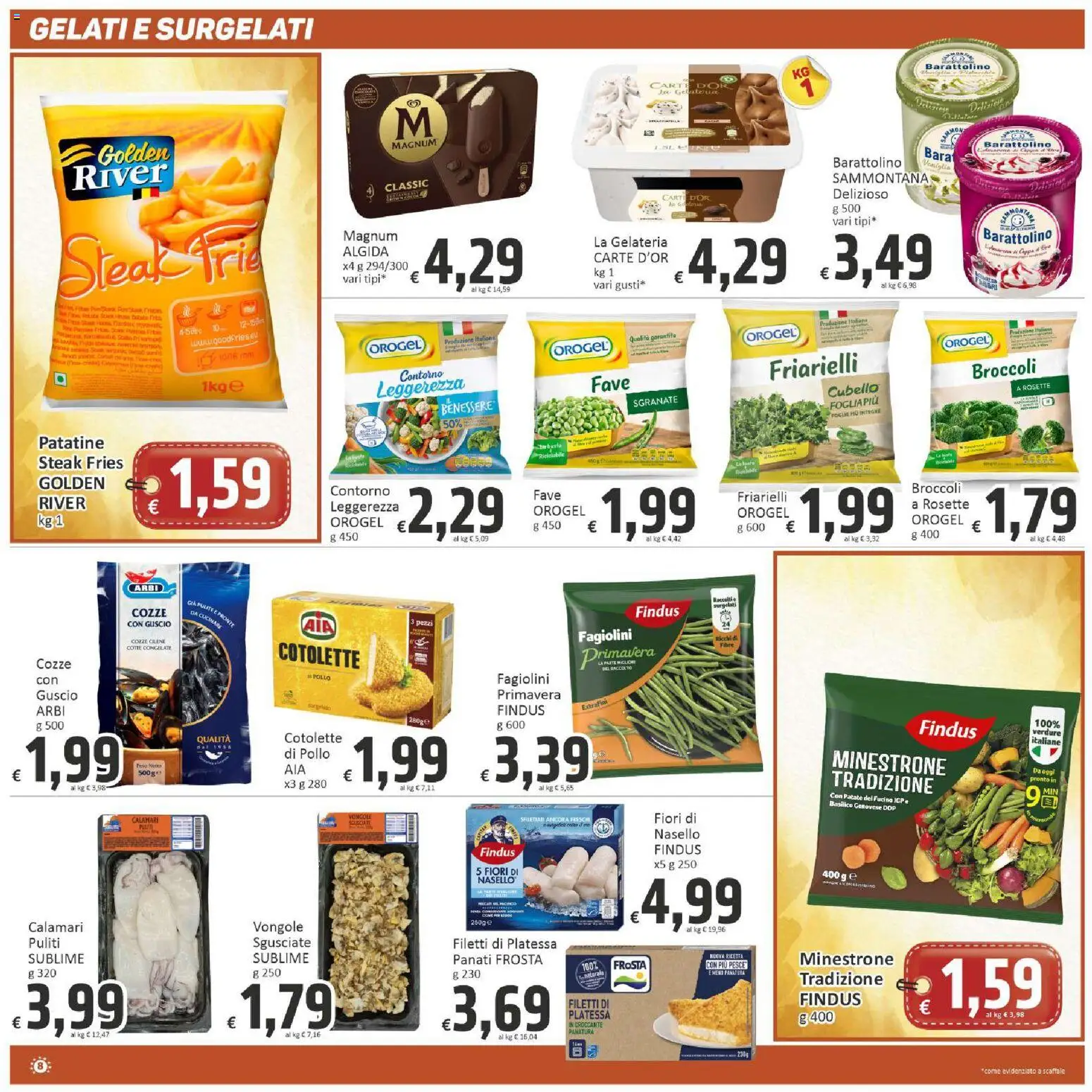 Volantino Paghi Poco del 03.03.2026 | Pagina: 8 | Prodotti: Minestrone, Pesce, Vongole, Fagiolini