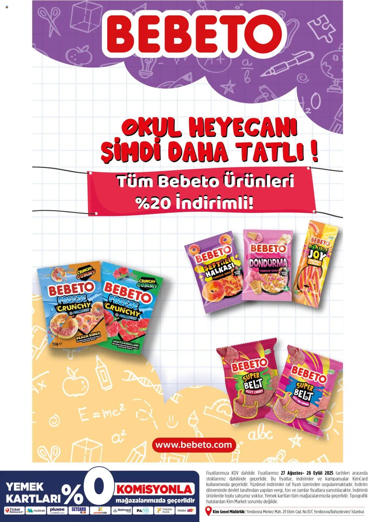 Kim Market Okul Dönüşü - 27.08.2025 tarihinden itibaren geçerlidir | Sayfa: 11 | Ürünler: Raf, Şeker, Dondurma
