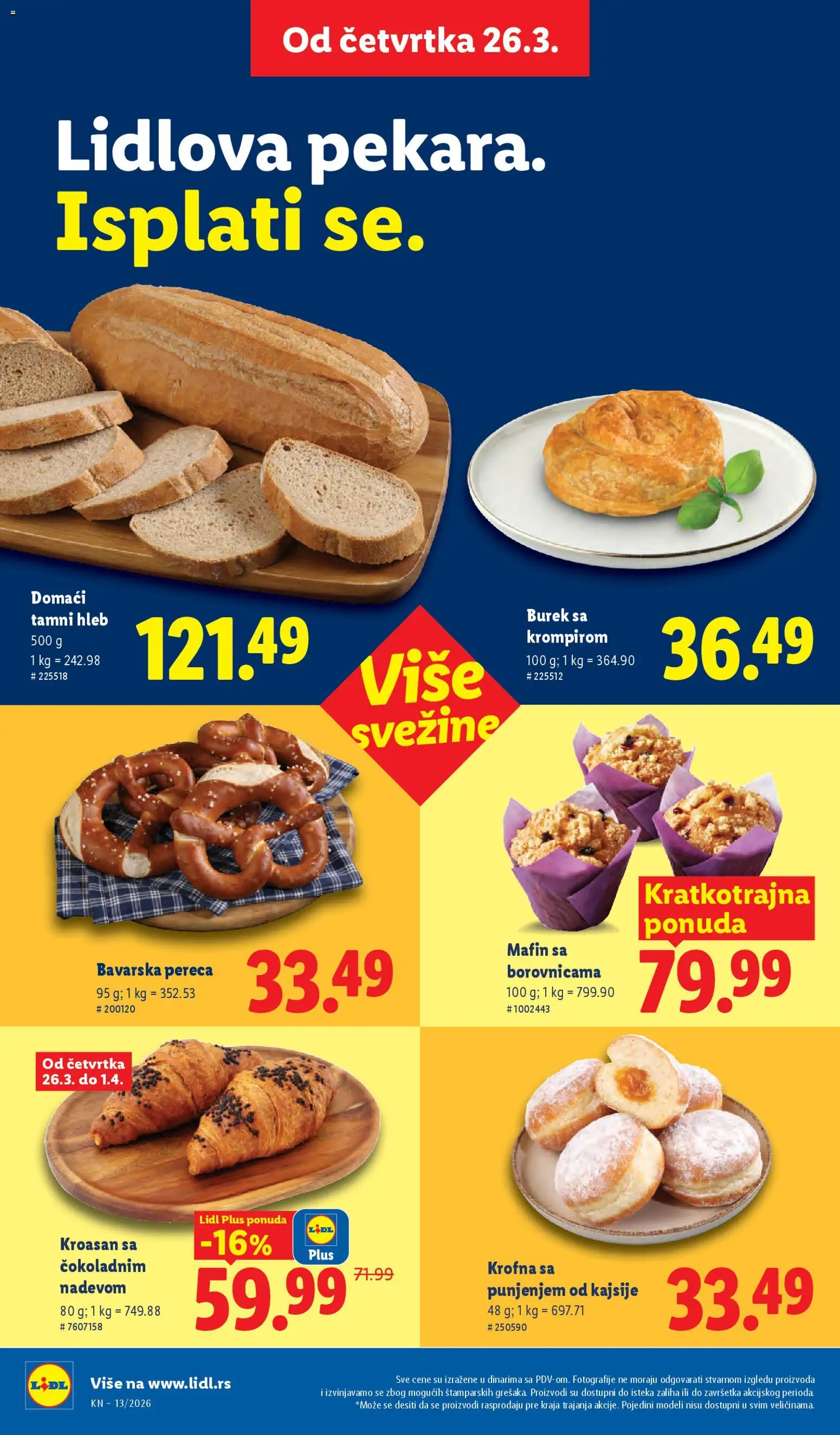 Lidl katalog - važi od 26.03.2026 | Strana: 20 | Proizvode: Kroasan, Hleb