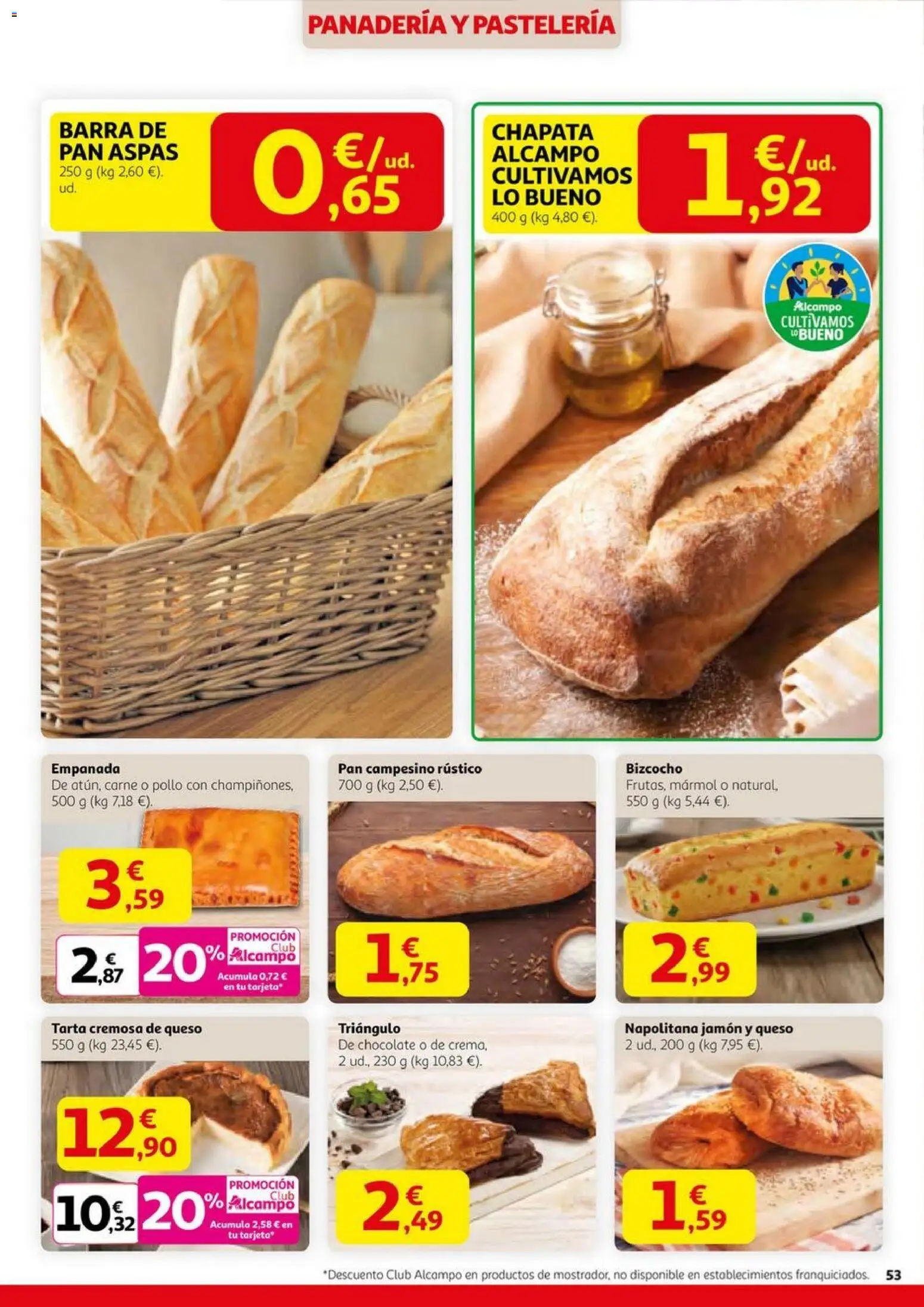 Alcampo - HG Nacional │ válido desde el 23.10.2025 | Página: 53 | Productos: Queso, Pan, Jamón, Bizcocho