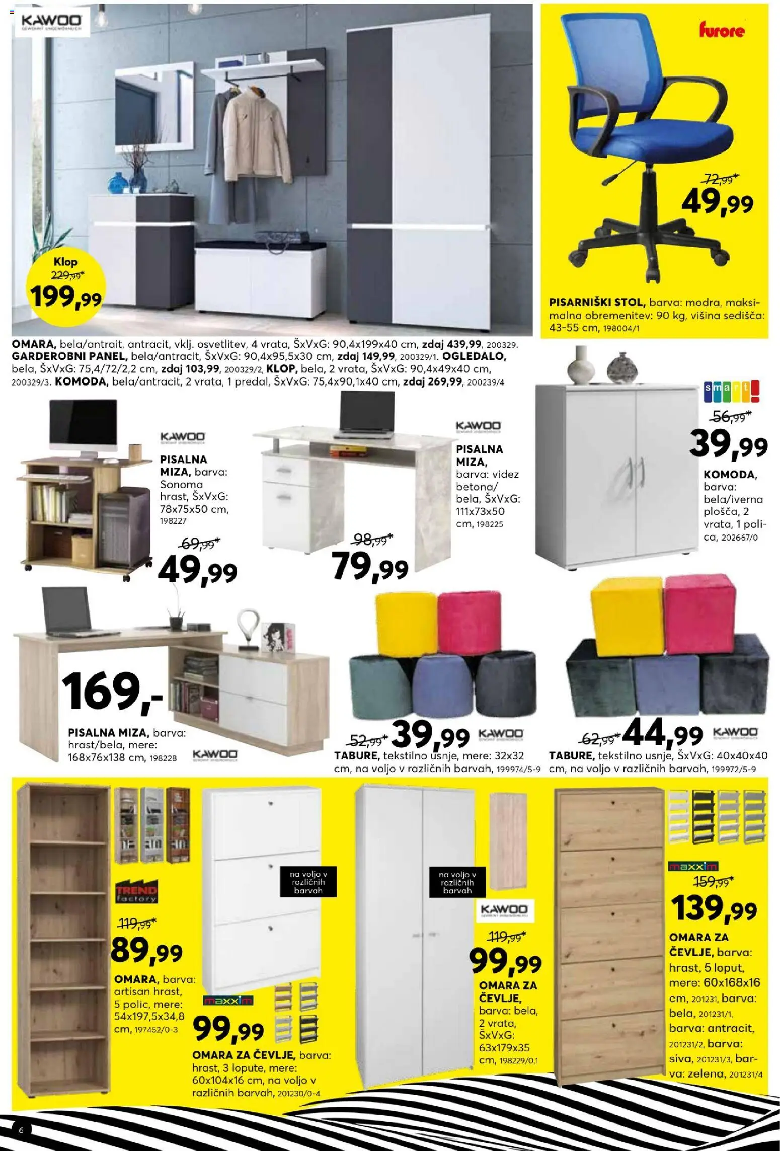 Novi Dipo katalog ponudbe – veljaven od 25.03.2026 | Stran: 6 | Izdelki: Omara, Barva