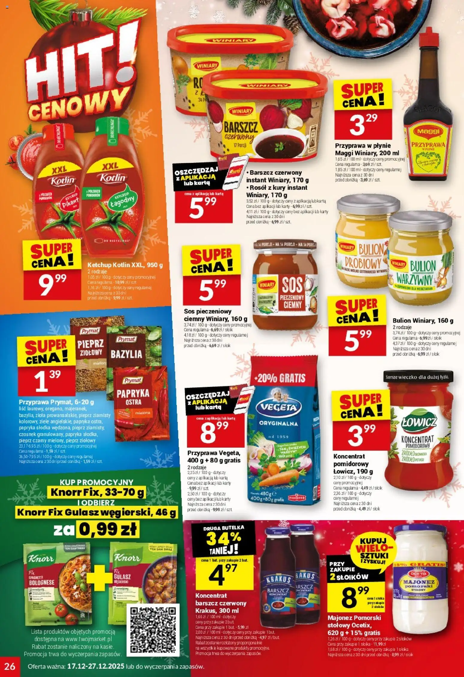 Twój Market Gazetka od 17.12.2025 | Strona: 26 | Produkty: Barszcz, Bazylia, Sok, Sos