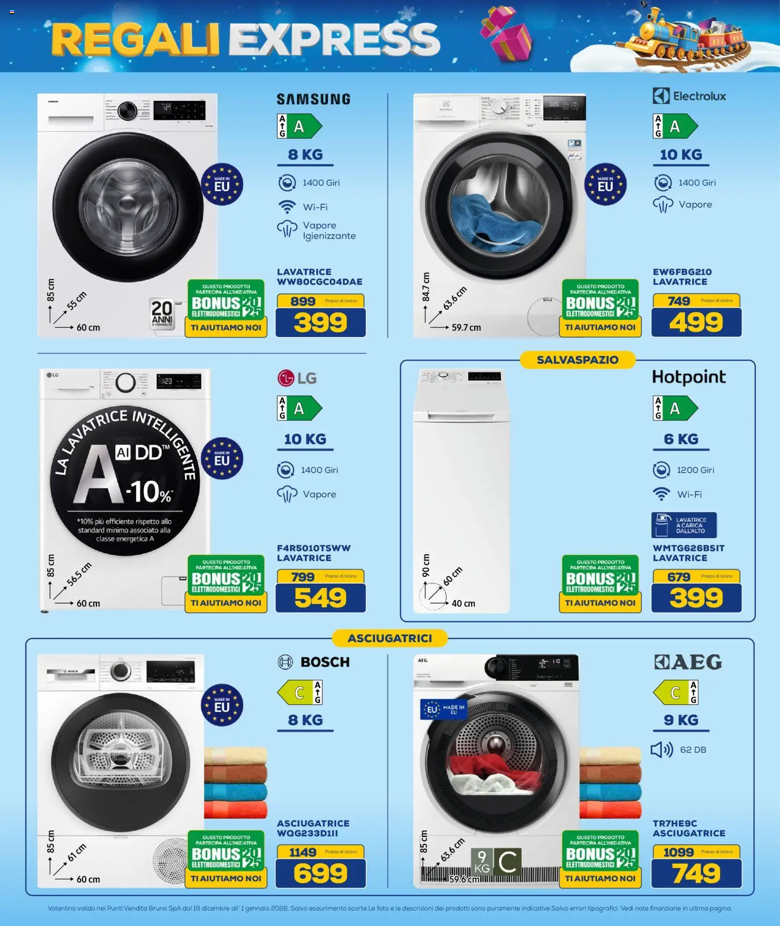 Volantino Euronics del 19.12.2025 | Pagina: 13 | Prodotti: Lavatrice, Asciugatrice, Samsung