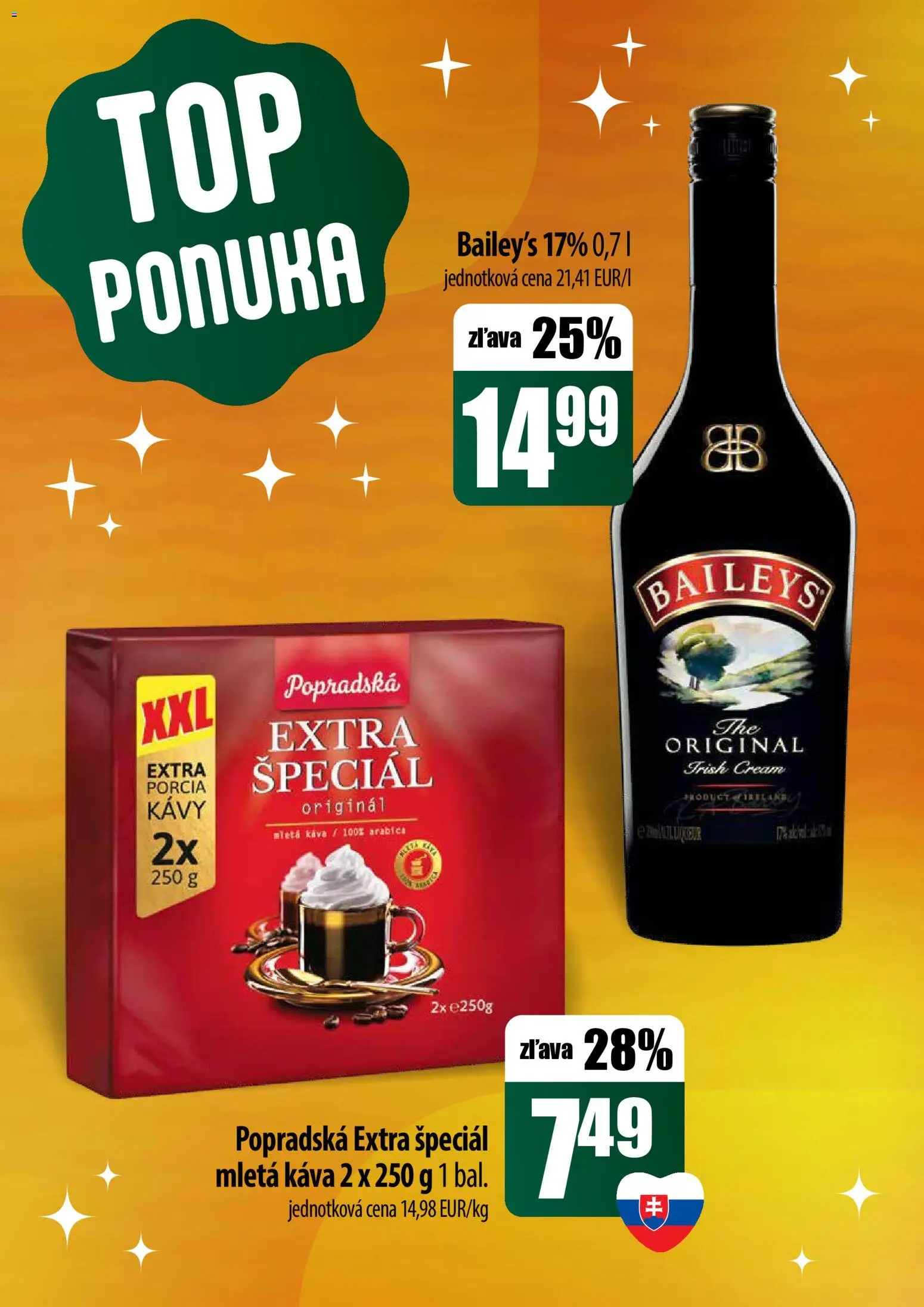 Nové COOP Jednota akcie – leták je platný od 18.12.2025 | Strana: 7 | Produkty: Káva, Baileys