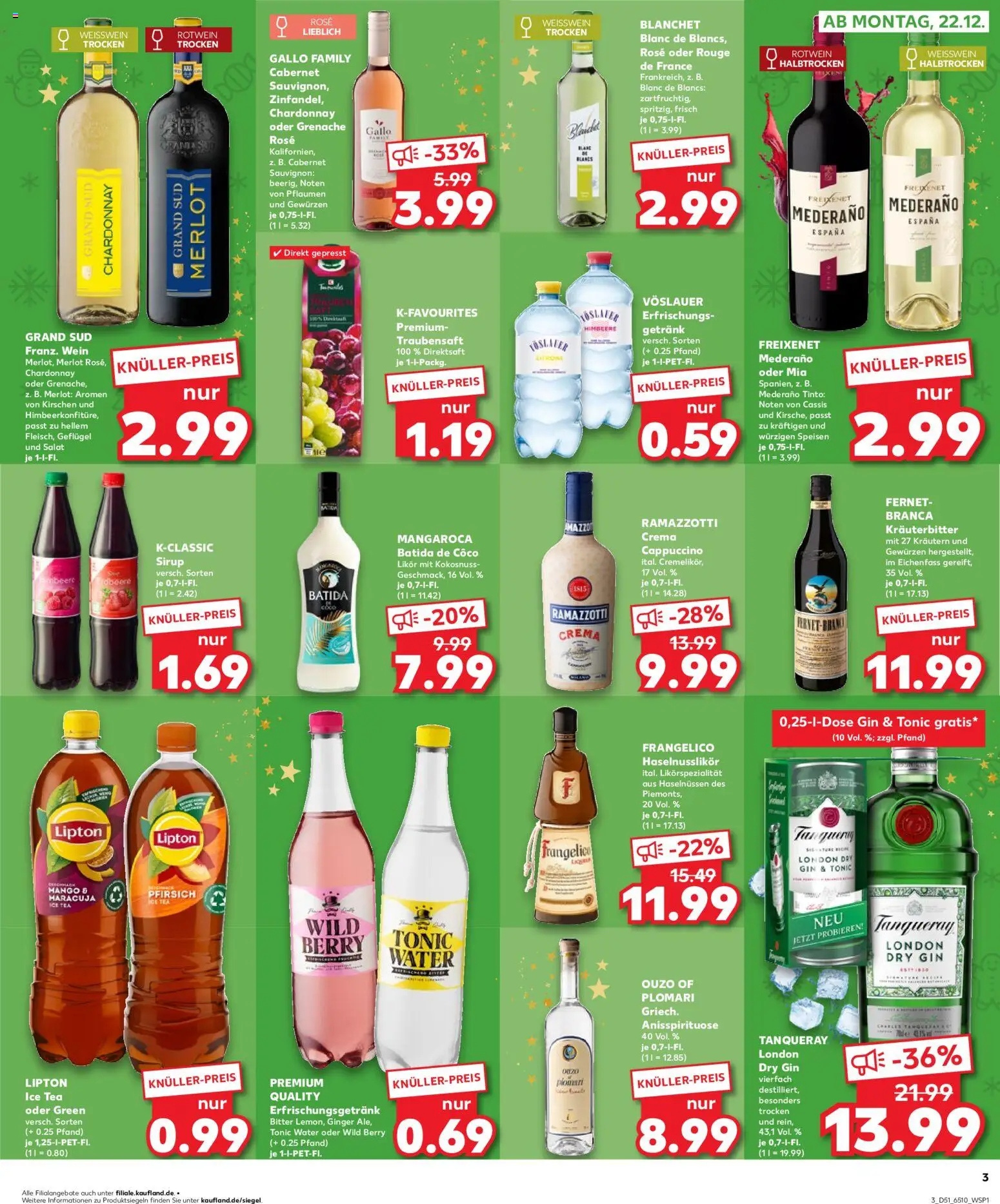 Kaufland prospekt Köln	 – gültig ab 21.12.2025 | Seite: 3 | Produkte: Weißwein, Freixenet mederano, Kirschen, Ramazzotti