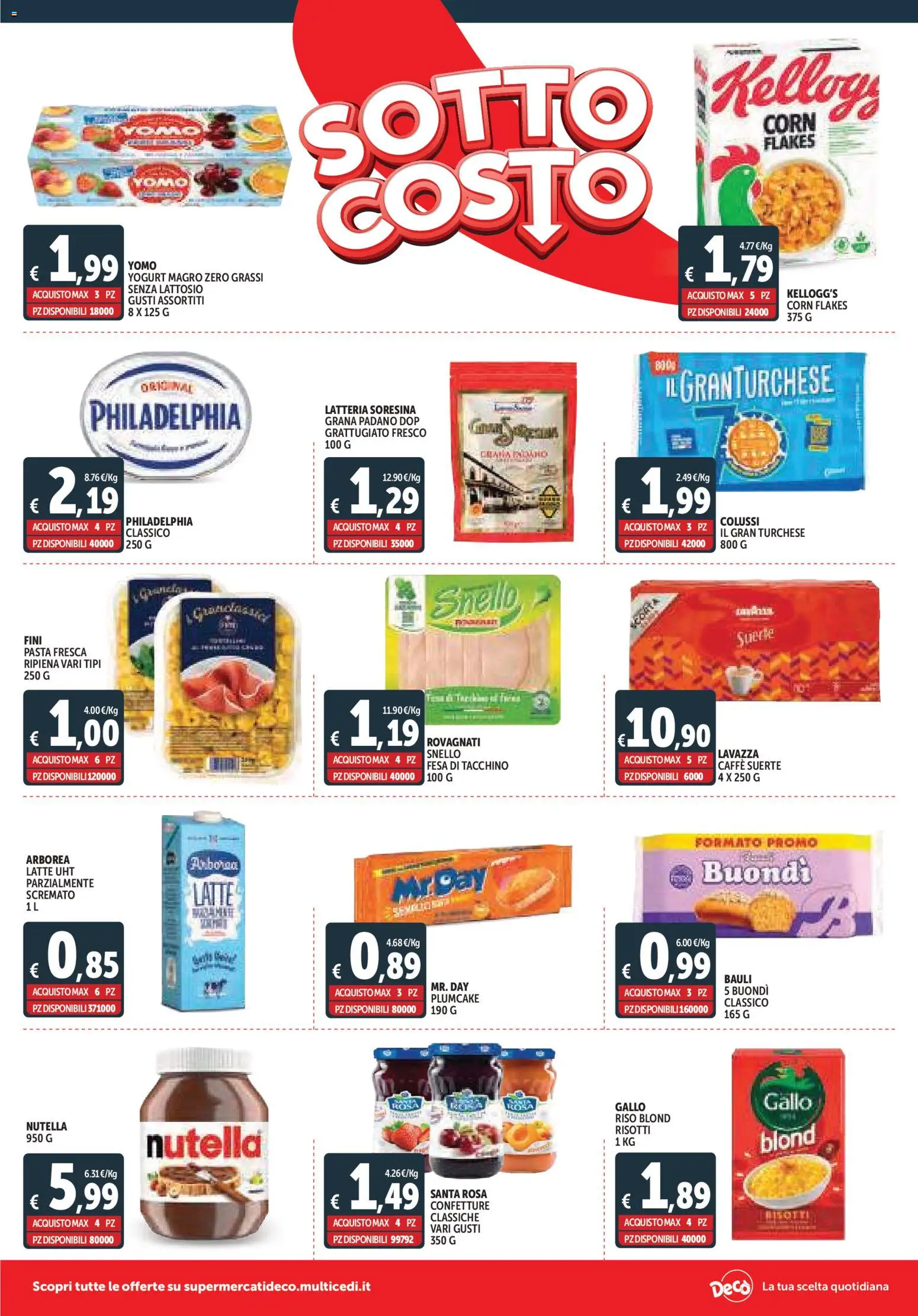 Volantino Decò del 07.11.2025 | Pagina: 2 | Prodotti: Yogurt, Caffè, Riso, Nutella