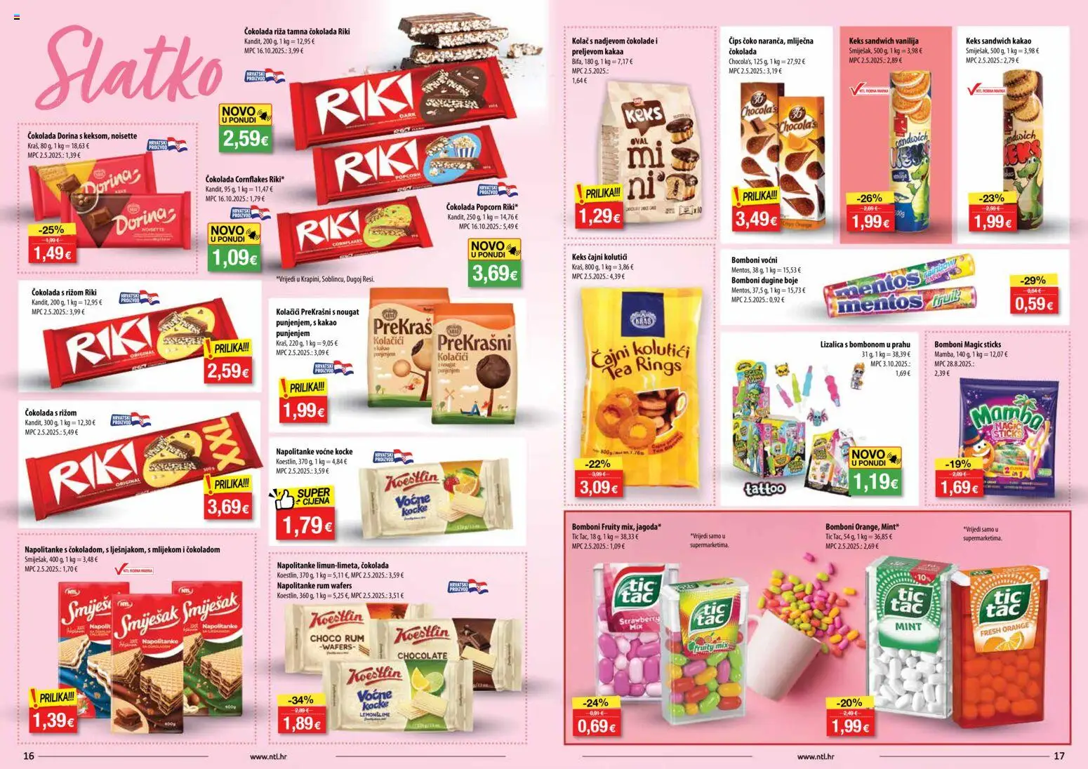 NTL katalog | vrijedi od 05.11.2025 | Stranica: 9 | Proizvodi: Čajni kolutići, Čokolada, Kolačići, Napolitanke