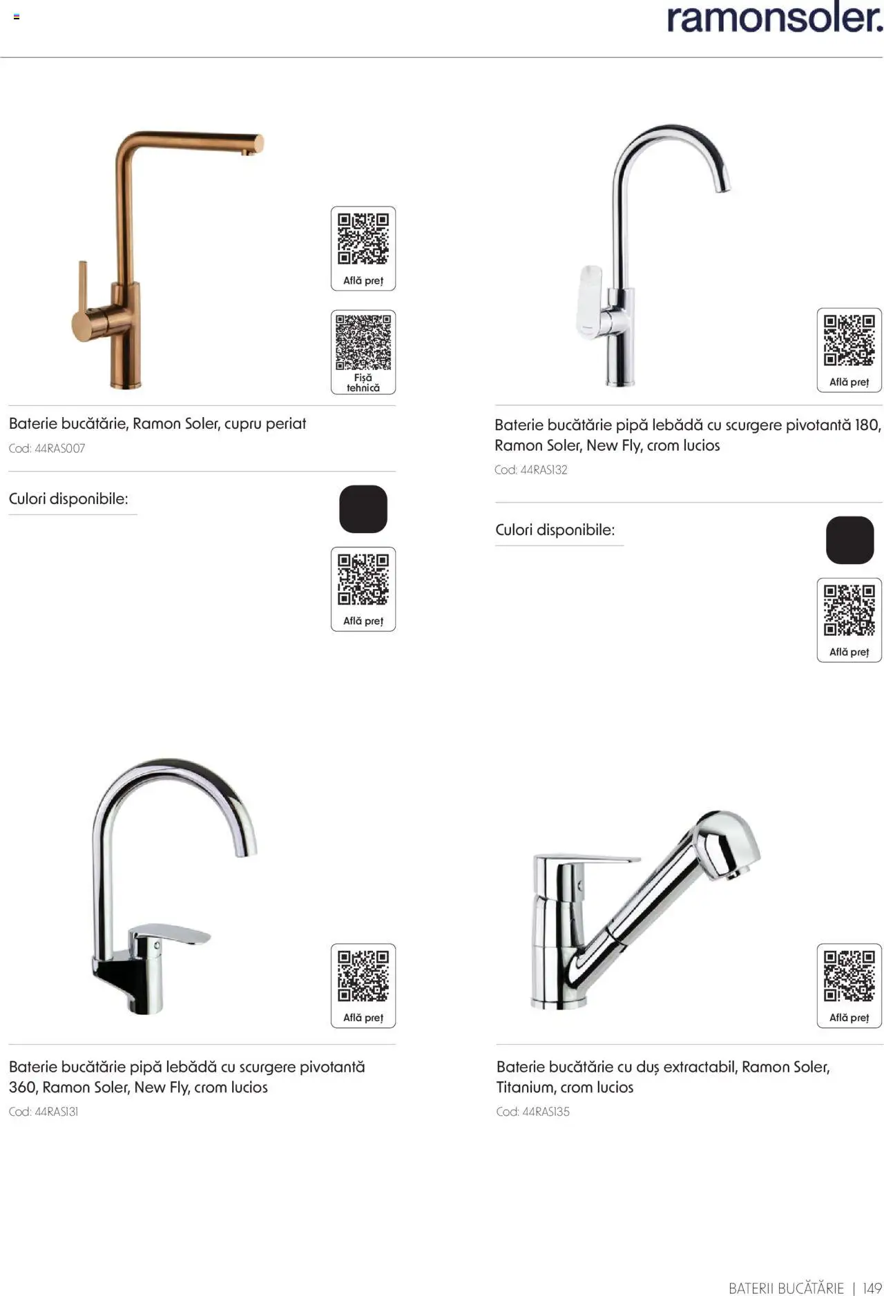 Catalog Romstal – valabil de la 25.11.2024 | Pagină: 149 | Produse: Baterie bucătărie, Bucătărie, Duș, Baterii