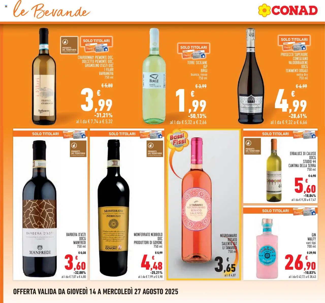 Volantino Conad del 14.08.2025 | Pagina: 16 | Prodotti: Gin, Prosecco
