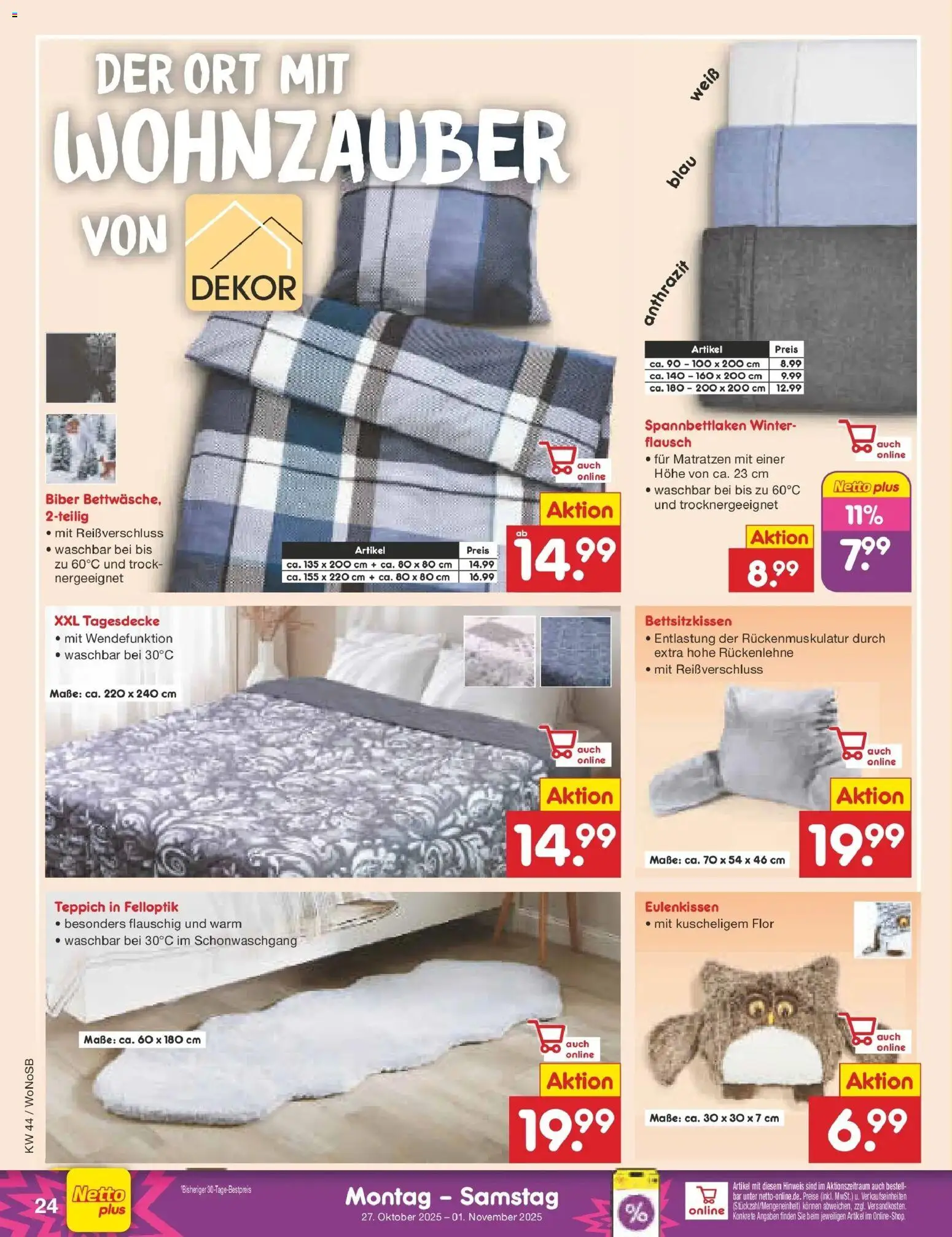 Netto Marken-Discount prospekt Pirna	 – gültig ab 27.10.2025 | Seite: 26 | Produkte: Tagesdecke, Teppich