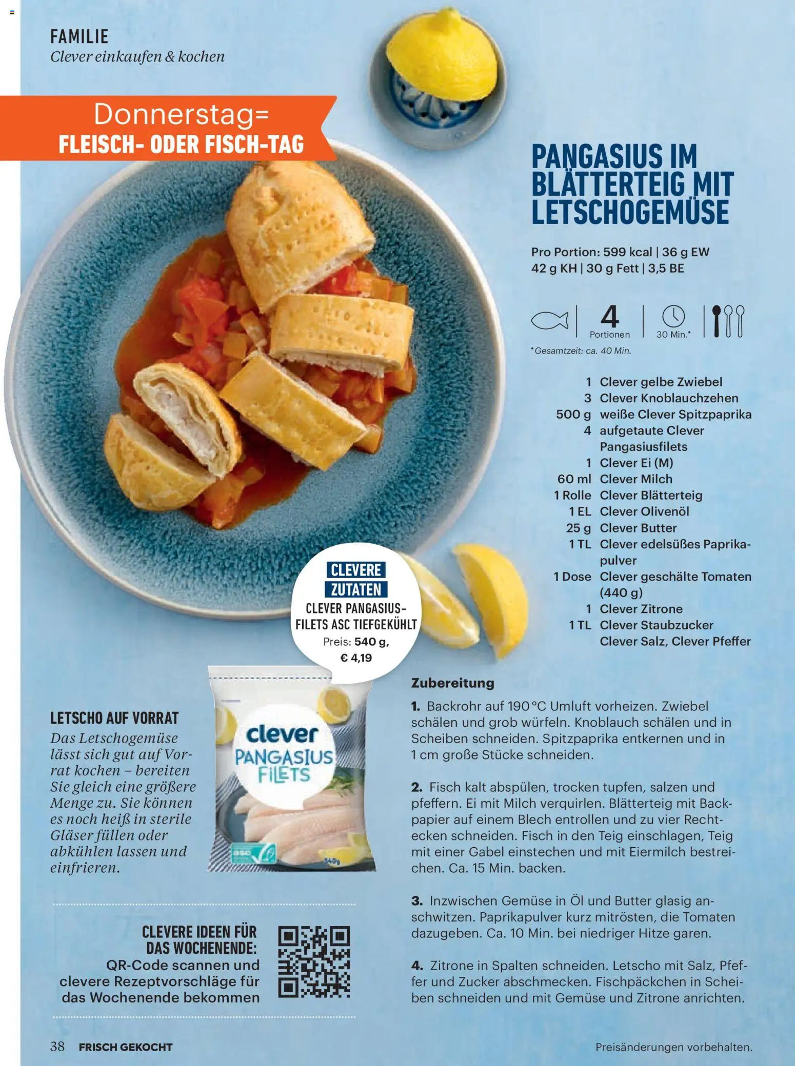 Billa Frisch Gekocht gültig ab 01.05.2026 | Seite: 38 | Produkte: Zucker, Pfeffer, Milch, Fisch