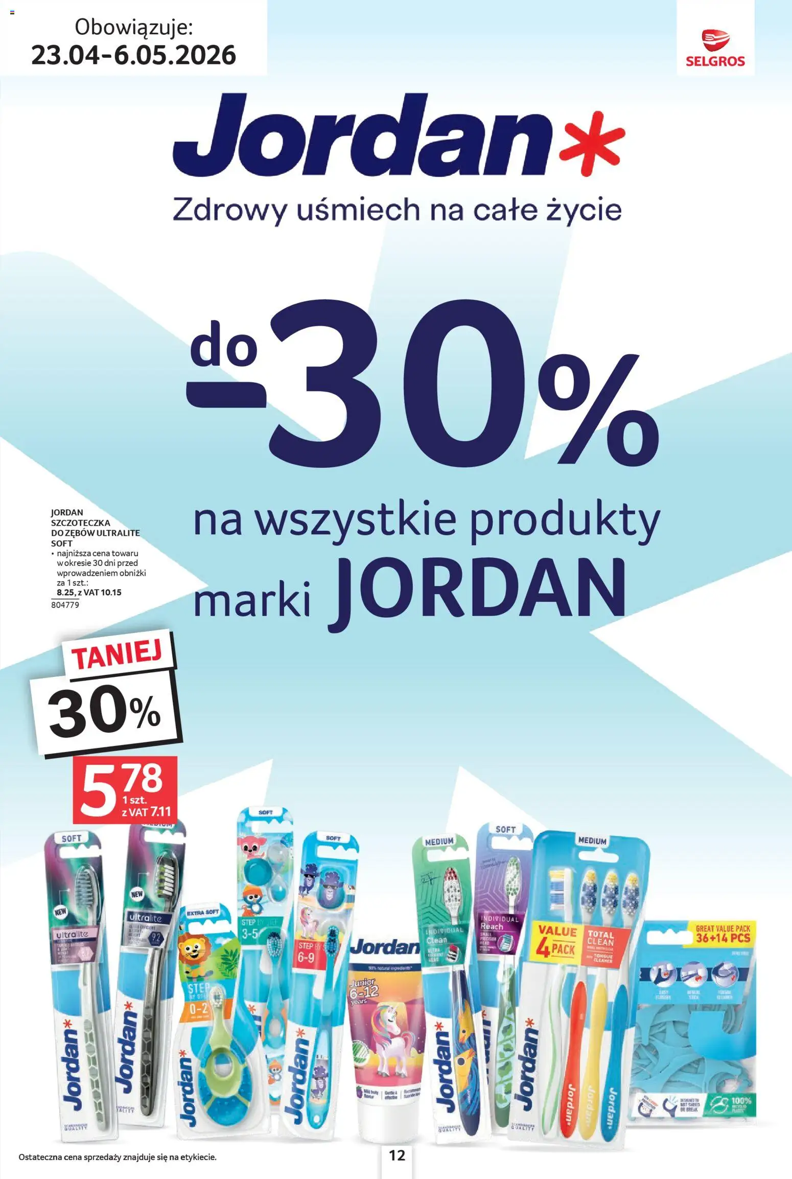 Selgros cash&carry gazetka - Uroda od 23.04.2026 | Strona: 12 | Produkty: Cleaner, Szczoteczka do zębów