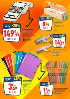 Bureau Vallée - Prévisualisation de Bureau Vallée catalogue valide à partir de 09.02.2026 | Page: 2 | Produits: Stylo, Agrafeuse, Élastiques